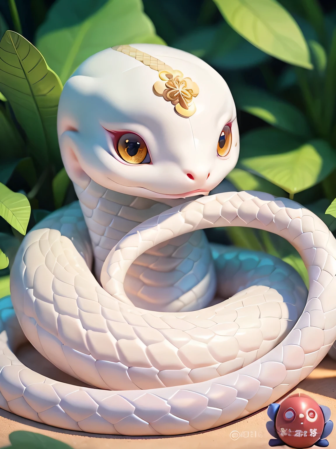 there a white snake with a red ring around its neck, snake art, snake, eugene gottsnake, albino mystic, 衔尾snake, snake body, portrait of a sacred snake, snake human hybrid, snake, snake body, author:before Canaan, coiled realistic snakes, cute digital painting, giant snake, an amalgamation of a snake