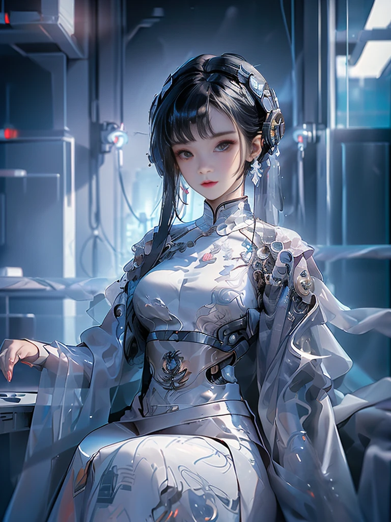 (((masterpiece)))、(((quality)))、((Ultra-clear))、(HD CG illustration)、((extremely delicate and beautiful))、The cities of the future、Girls world、movie lighting、solo、full body lesbian、cyberpunk characters、2050s、and soul、Fantastic cyberpunk girl、rainbow hair、Chanel、Popular topics on artstationh、Rachel Walker、