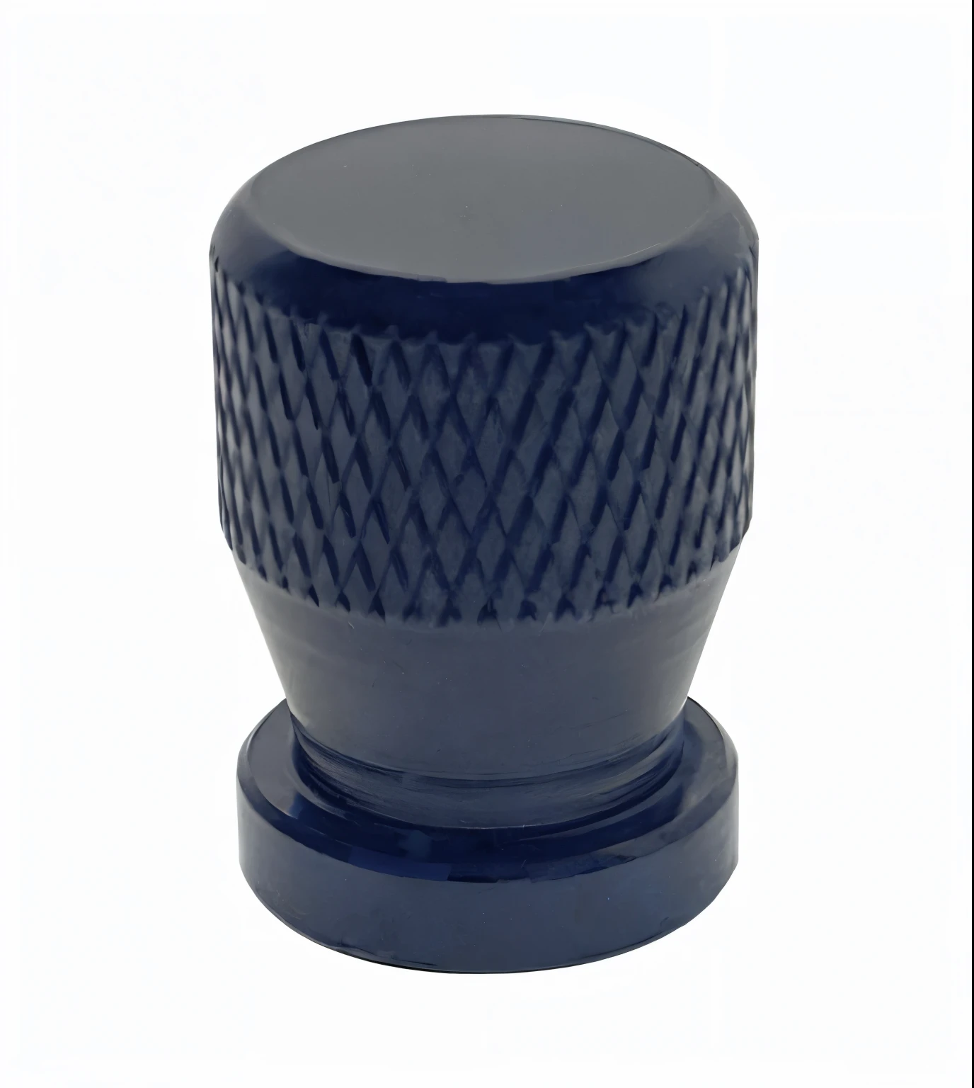 a close up of a Black knob with a diamond pattern, Tighten, Chess pieces, top view, navy, Sigma 1/6, Black, dark blue, navy-blue, by Joe Machine, blue-Black, bottom view, author:Bob Lynnwood, Wayne England, all dark blue metal, high angle close-up shot, blue: 0.5, 3D