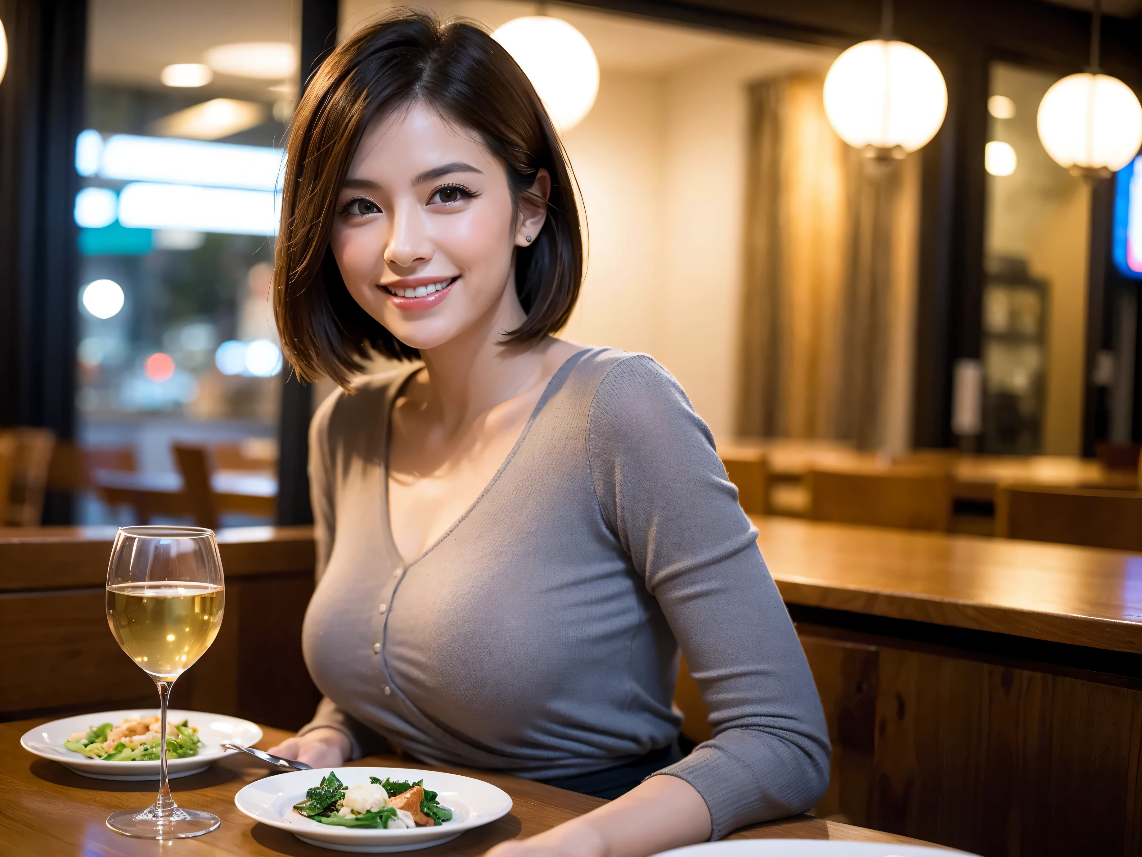((Highest quality、8k、masterpiece:1.3))、cute、Slim couple、Model Couple、Actress、(Realistic, Intricate details:1.2), full-course dinner、Wine 、Amazing view of the sunset sky and clouds、A bright smile、short hair,Bright Face、 (45 years old), 48 years old, 赤Wine 、Appetizers、Italian food、Wine bottle、Champagne、スパークリングWine、Two beauties、Brown Hair、Shortcuts、Long sleeve shirt、dress、Beautiful woman 1, (Slim face), (The body is slim), (Brown Hair), (Shortcuts), cheeks turn a little red,Attractive beauty、restaurant, In a prominent place (From the waist up) Nova Frog Style, actress, model, Upper Body, 白Wine, slim, Wineグラス, 中央に置かれたWineグラス, smile, (smile: 1.15), Beautiful fine grain, Depth f/2,saturation, High Contrast, Strong light and shadow,Moist Body:1.5、3D texture、Delicate eyes、Brown Hair、The hair is very shiny、