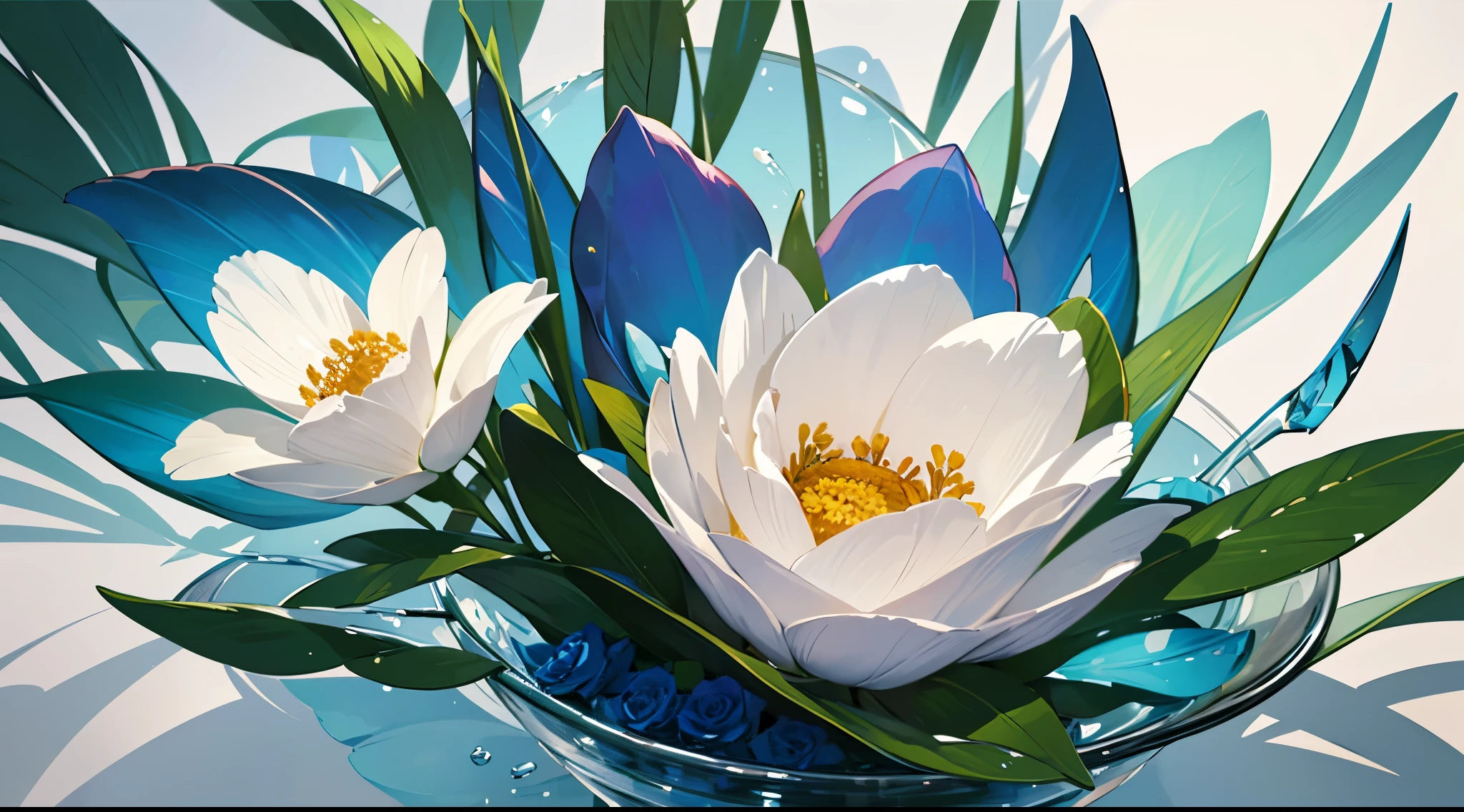 flowers made of glass