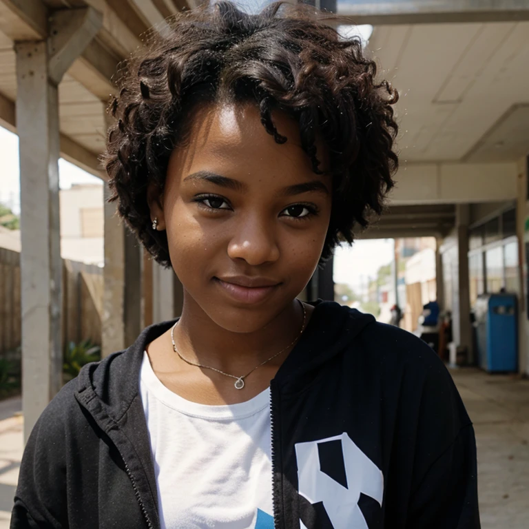 No hair,black-skinned,School playground