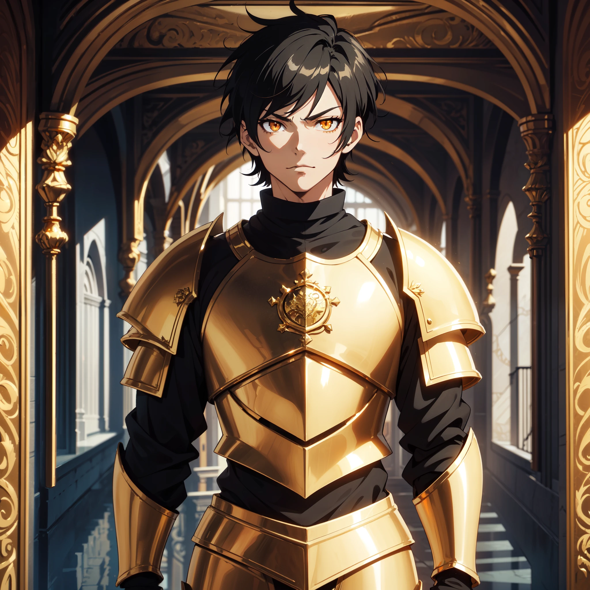128K Ultra High Definition,
128K Ultra High Quality,
128K Ultra High Resolution,
Best Definition,
Best Quality,
Best Resolution,
Perfectly Detailed,
Perfectly Designed,
Extremely Detailed,
Extremely Designed,
Hyper Detailed,
Hyper Definition,
Hyper Quality,
Hyper Resolution,
Masterpiece,
(((Anime))),
Body Shot,
(((Boy))),
Handsome,
Muscular Body,
(((Black Short Hair))),
(((Orange Eyes))),
(((Hyper Detailed & Perfectly Designed With Ultra High Quality Gold Warlord Armor))),
(((Inside Of Medieval Royal Palace Background Scenery))),