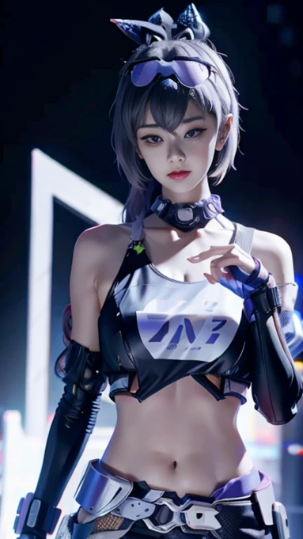 Cover your stomach tightly with your hands，Stomach pain，cyberpunk，4K HD