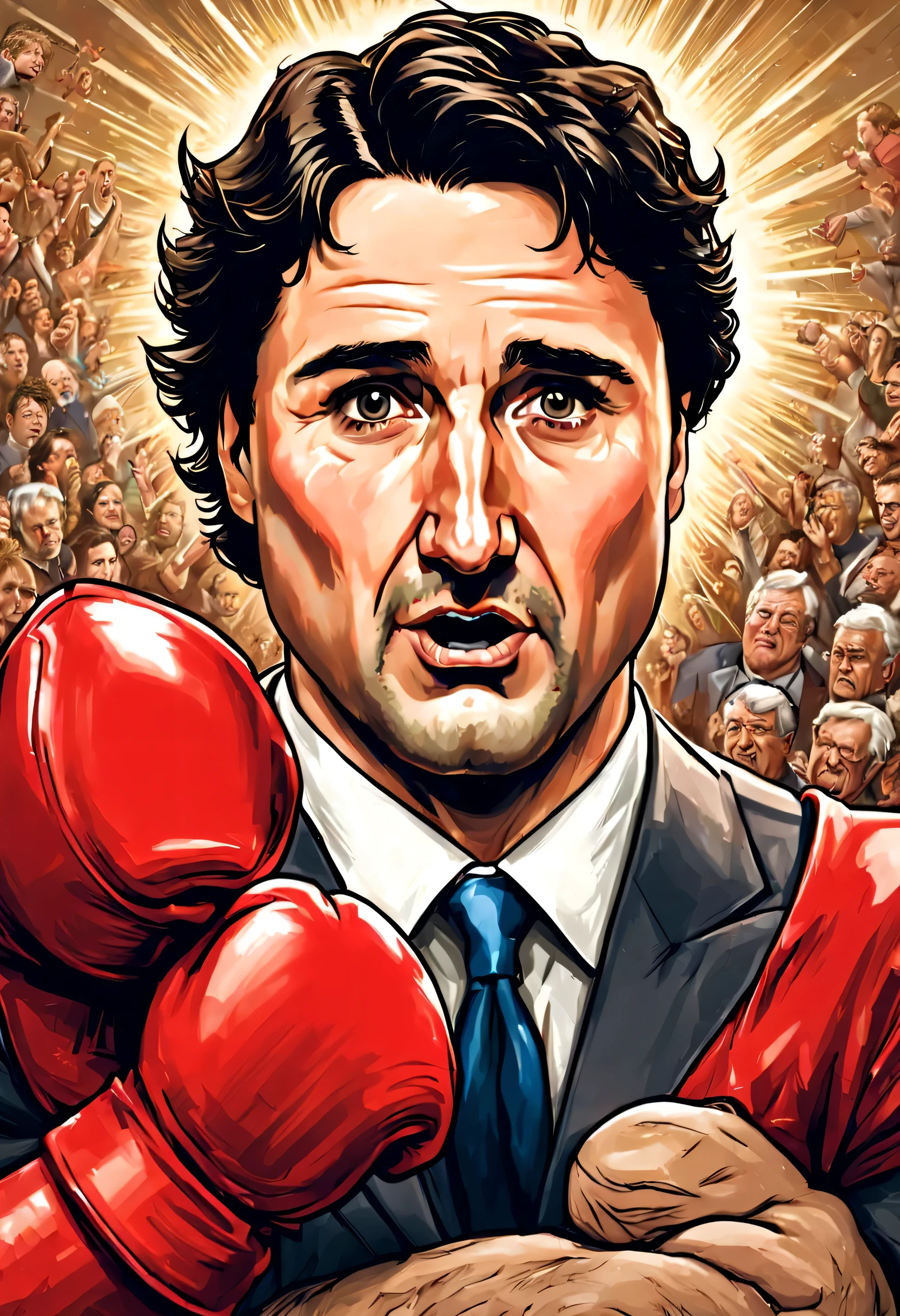 justin Trudeau getting punched in the face by god