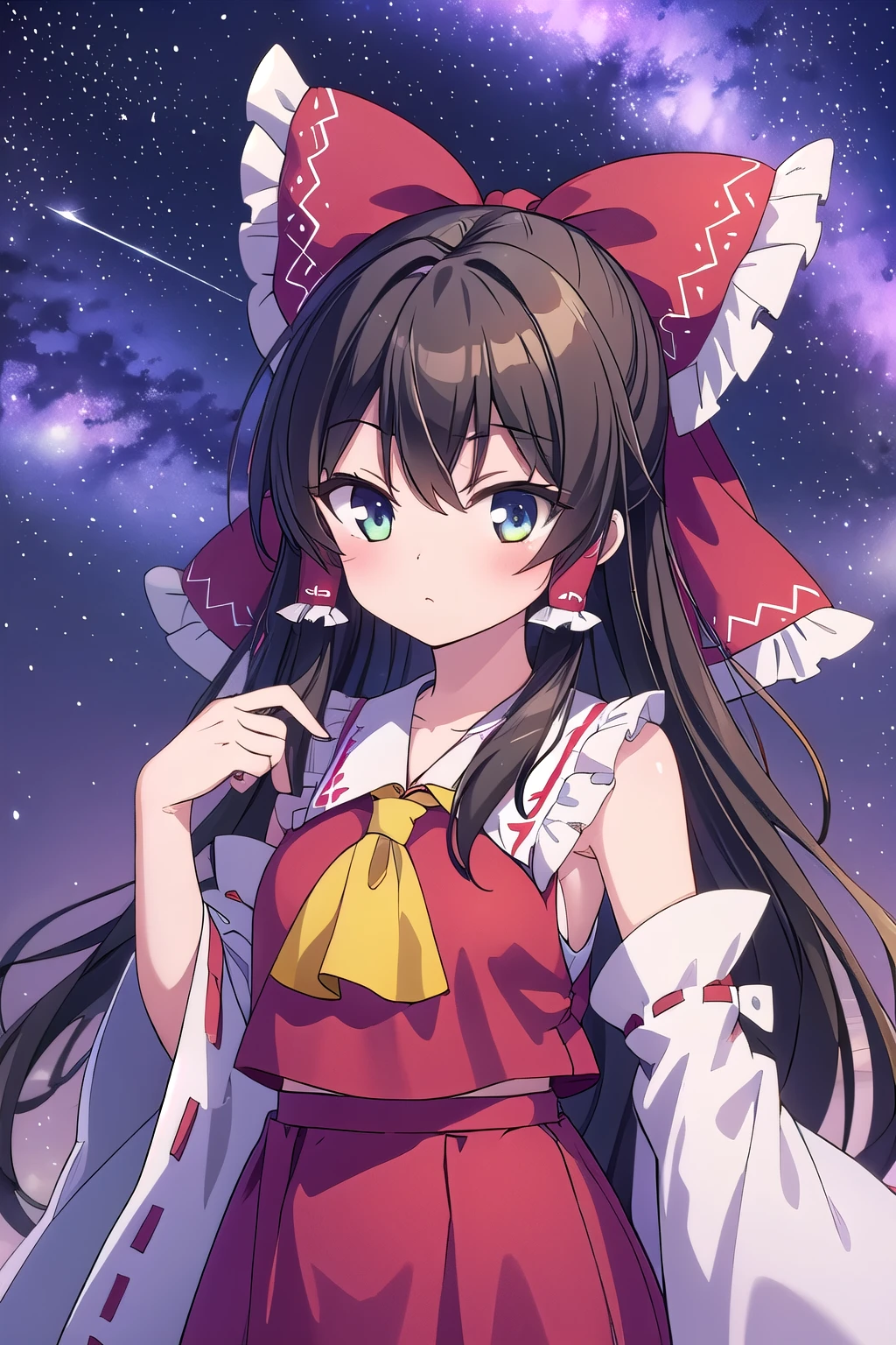 Kirisame Marisa, Hakurei Reimu, 1GirlTag, long hair, stars, milky way