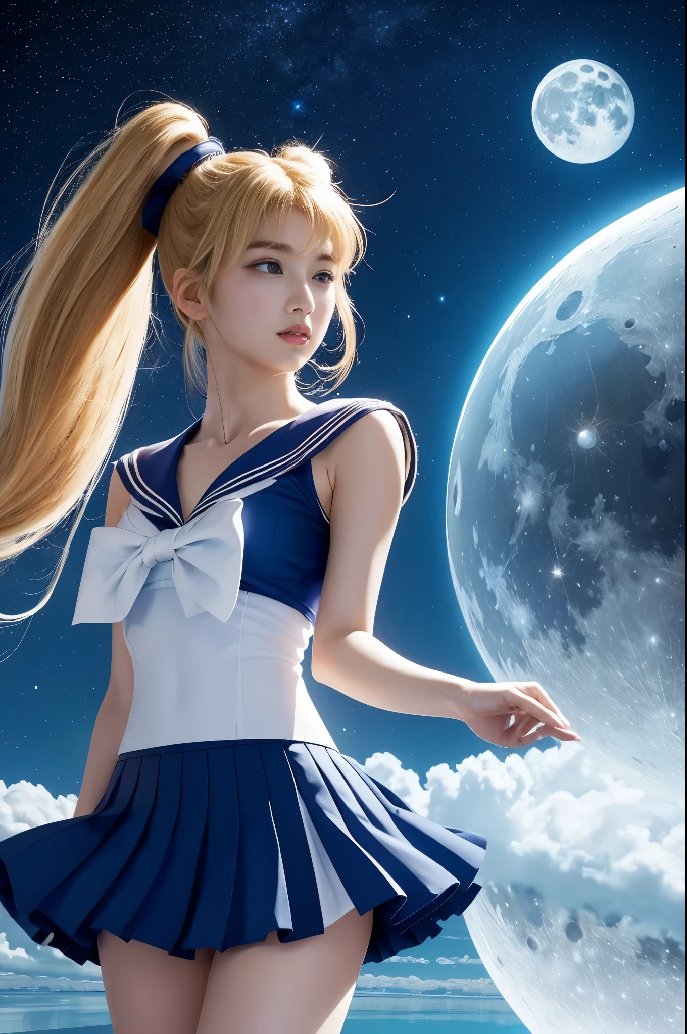 High quality, (fidelity: 1.8), 1girl, ((RAW full body portrait of Sailor Moon)), well dressed, ((Sailor Moon)), (full body), closeup, blonde, cute, perfectly detailed blue eyes, (from below), ((small breasts)), ((puffy eyes)), __hair__, full body, hair color is __color__, japanese face, unreal_engine, photo, realistic_skin_texture, realistic, (masterpiece:1.0), (best quality: 1.4),