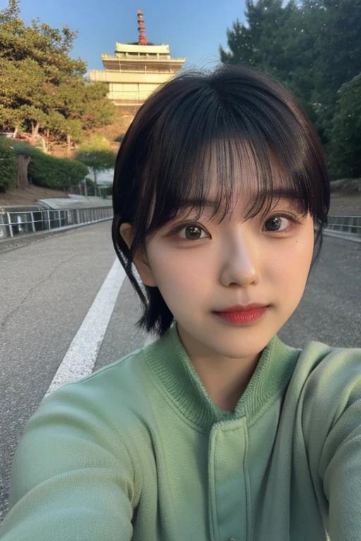 a photo portrait of ayuokuma, outdoor