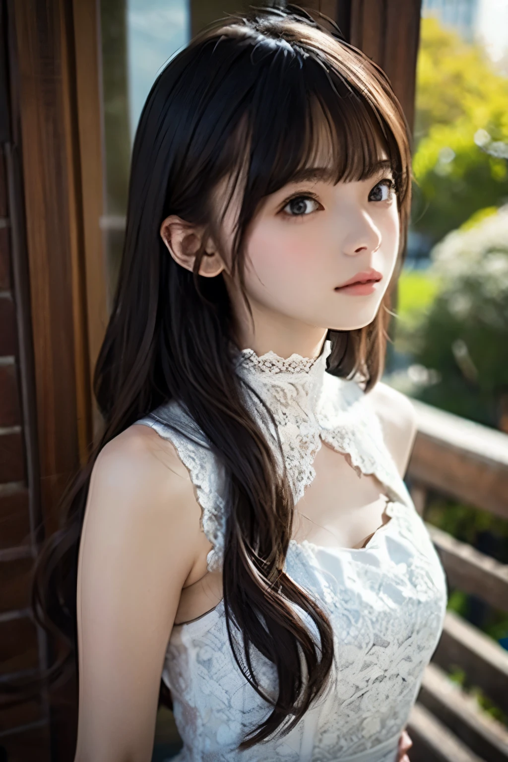 (nsfw:1.5),Ultra-high resolution, highest quality, Improvement of quality, Very detailed, Accurate Color, 18-year-old, one person, ((Alice's World in Wonderland, Walk around the castle)), (Alice's Costume), Fashionable shoes, tiara, Insanely cute face, Detailed face, Medium chest, Perfect Style, White skin, Straight long hair, Brown Hair, (((A strong wind blows my skirt and silky hair through the air, Defying Gravity.))), Hmph++, RAW Photos, Beautiful light of nature, (((Panty shot))),(I see white panties:1.5)