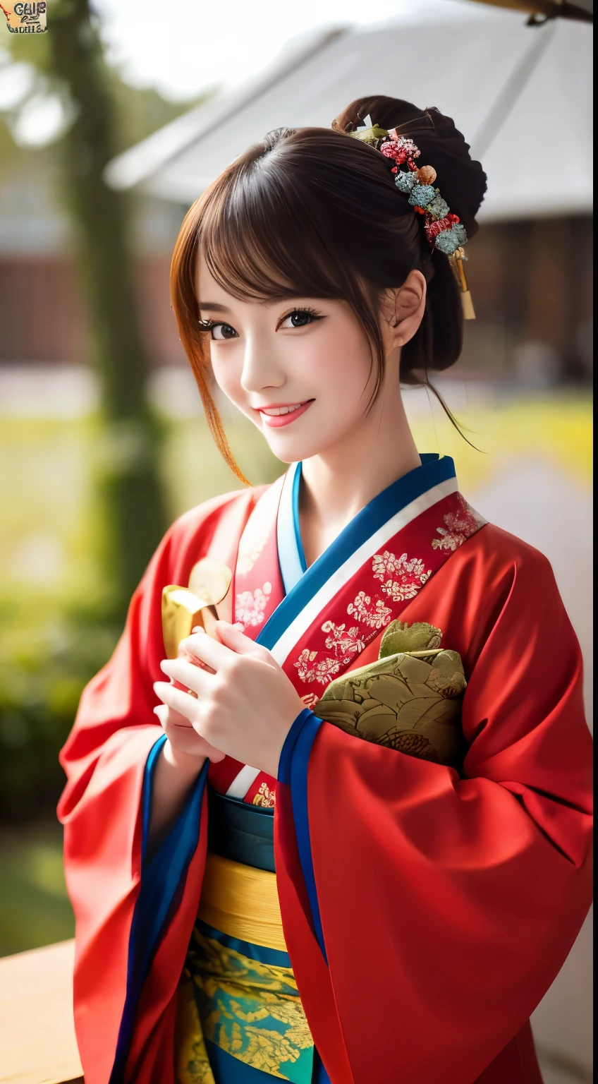 table top、highest quality、super detailed、Girl in kimono、New Year Japan