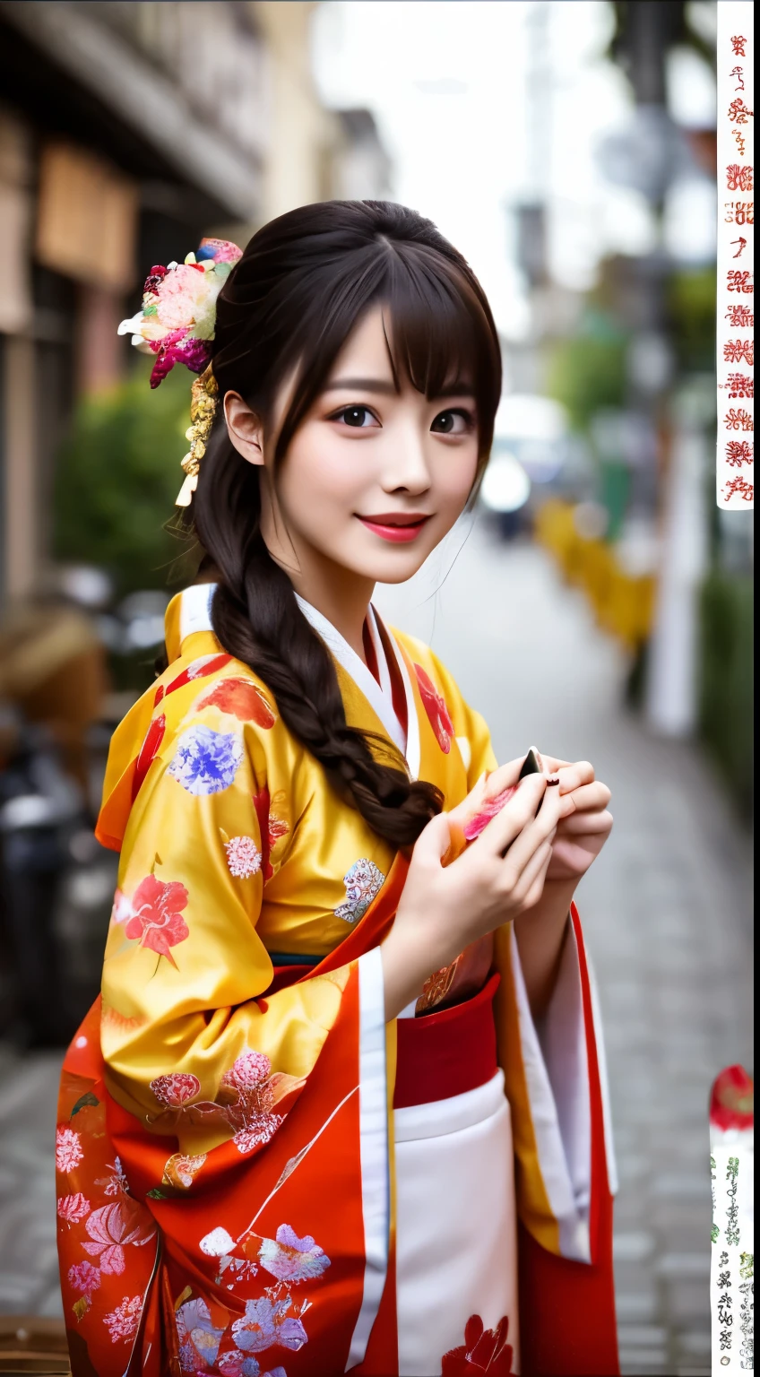 table top、highest quality、super detailed、Girl in kimono、New Year Japan