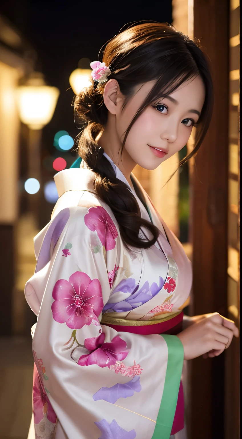 table top、highest quality、super detailed、Girl in kimono、New Year Japan