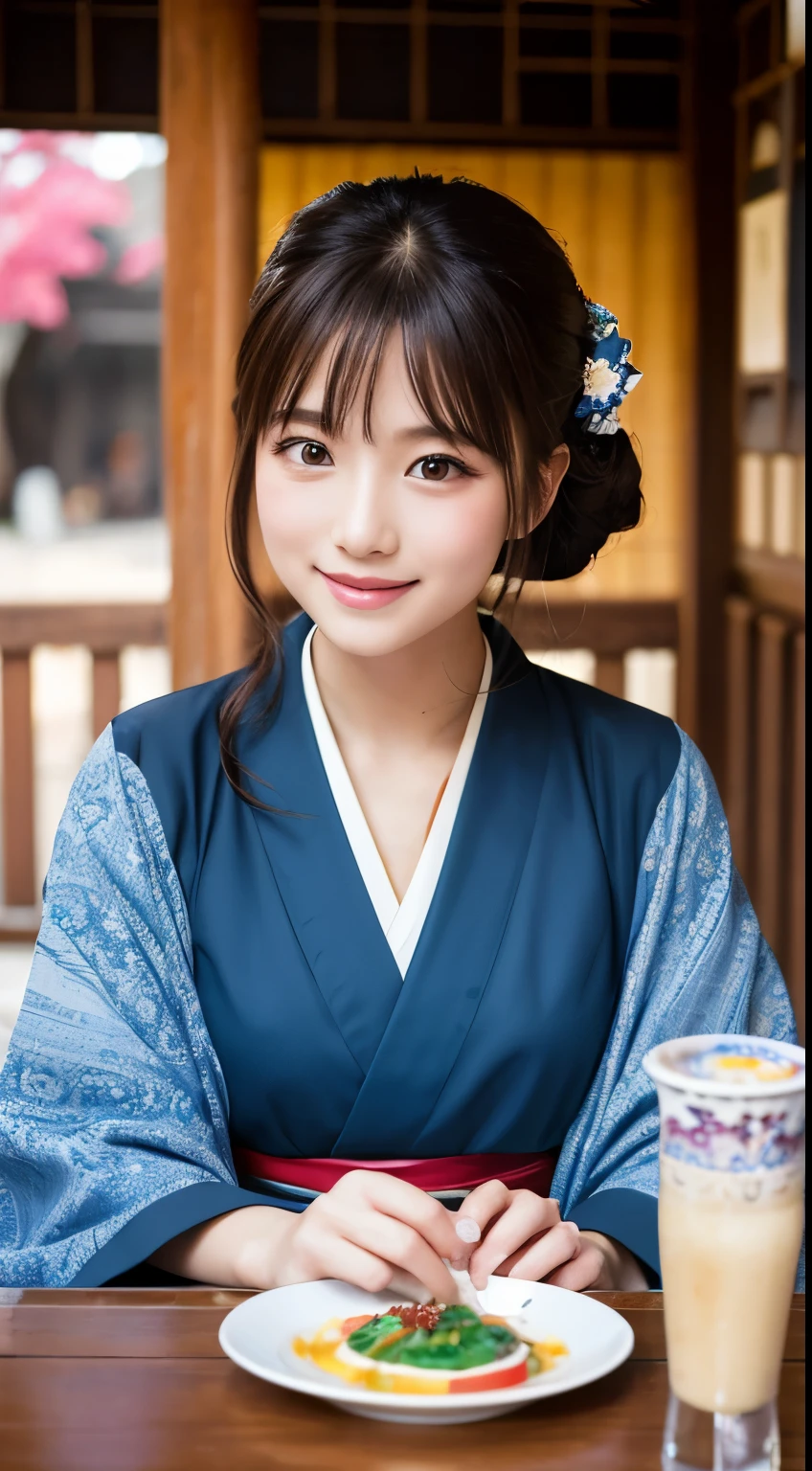 table top、highest quality、super detailed、Girl in kimono、New Year Japan
