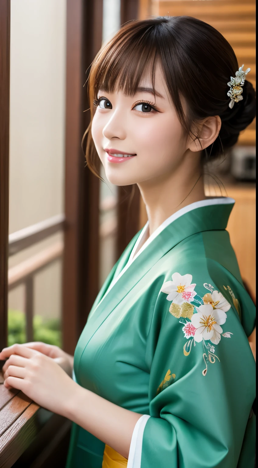 table top、highest quality、super detailed、Girl in kimono、New Year Japan