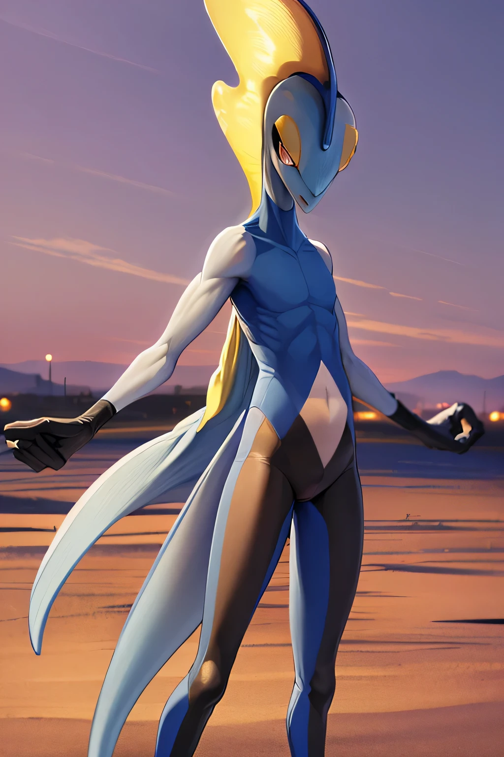 blue_Sky,wasteland,two-dimensional_2010s_Japanese cartoons,male,blue_skin_Body,struggle,Aggressive stance,standing on a battlefield(best quality,4K,8k,high resolution,masterpiece:1.2),Super detailed,(Intel,Shirtless,Broken tights,skinny,little muscle,Flagged,