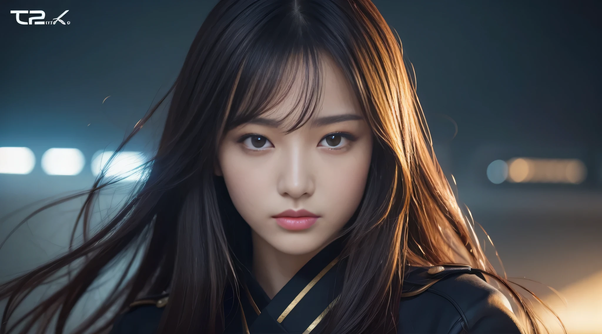 ((best image quality、highest quality、Super high quality 1.5、Super high quality 1.5、32K、8K、ticker、RAW photo、very clear image、very clear image quality、Photoreal 1.3、Super detailed 1.2, small details, High resolution, wall , perfect dynamic composition, masterpiece, surreal,非常に詳細な CG Unity 32K wall紙,realistic pictures、real human being))、sexyなCカップ、sexy&22 year old beautiful girl with cute looks & かわいい美しいsexyな顔, The strong wind blows the hair in front of my face,(長い前髪に隠れた美しくキュートでsexyな目をした美しいブラウンのストレートヘア)