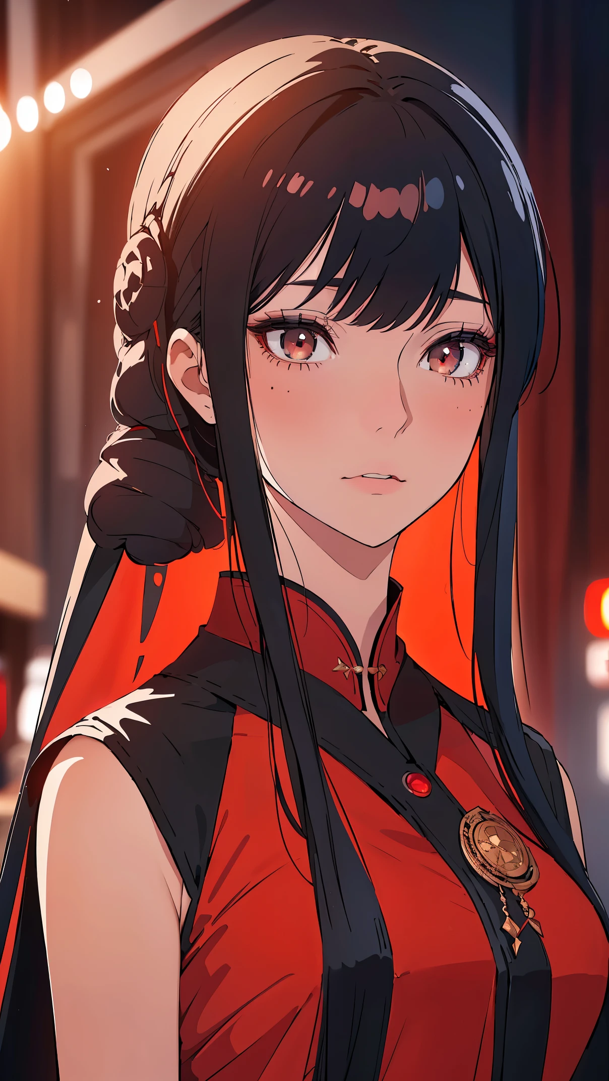 Girl1, (red abaya dress),(Highly detailed CG,module,8K wallpapers)،(Highest quality, high resolution, beautiful lighting, realistic shadow, high resolution)،(Detailed skin, highly detailed, detailed faces and eyes, realistic eyes)