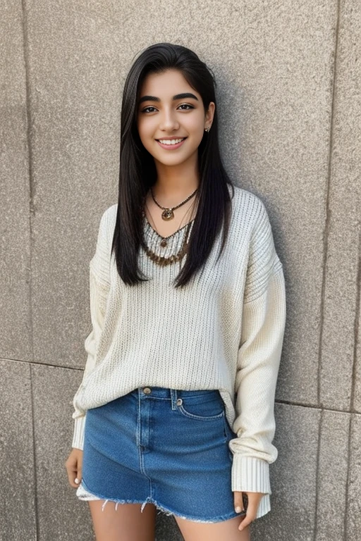 1 garota em, 19 anos, Sozinho, Cabelo longo, Seios colossais, ver o visualizador, cabelo loiro, Ombros nus, olhos castanhos, jewelry, lesbian full body, um colar, ombros cortados, Sweaters, realista, sorriso feliz