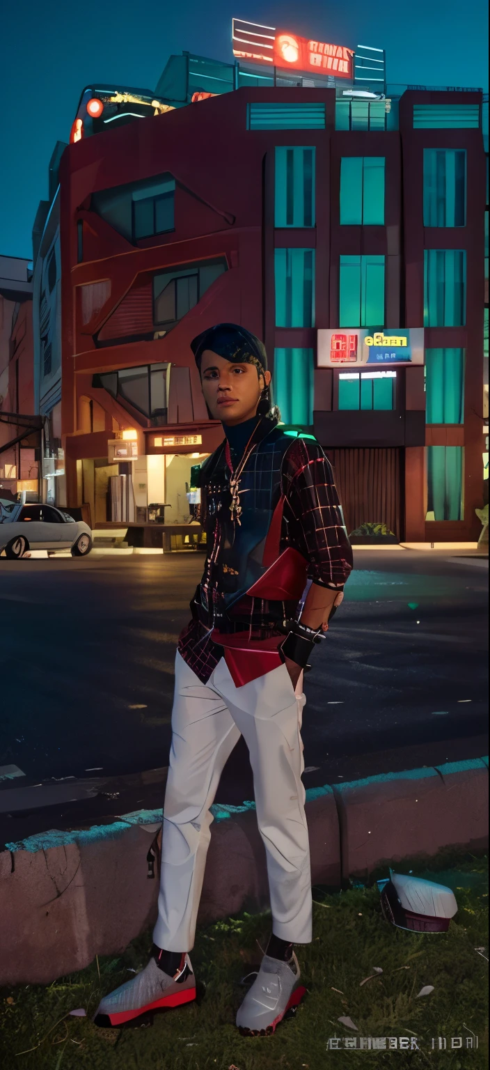 Change background cyberpunk handsome boy. Realistic face, 8k, ultra realistic