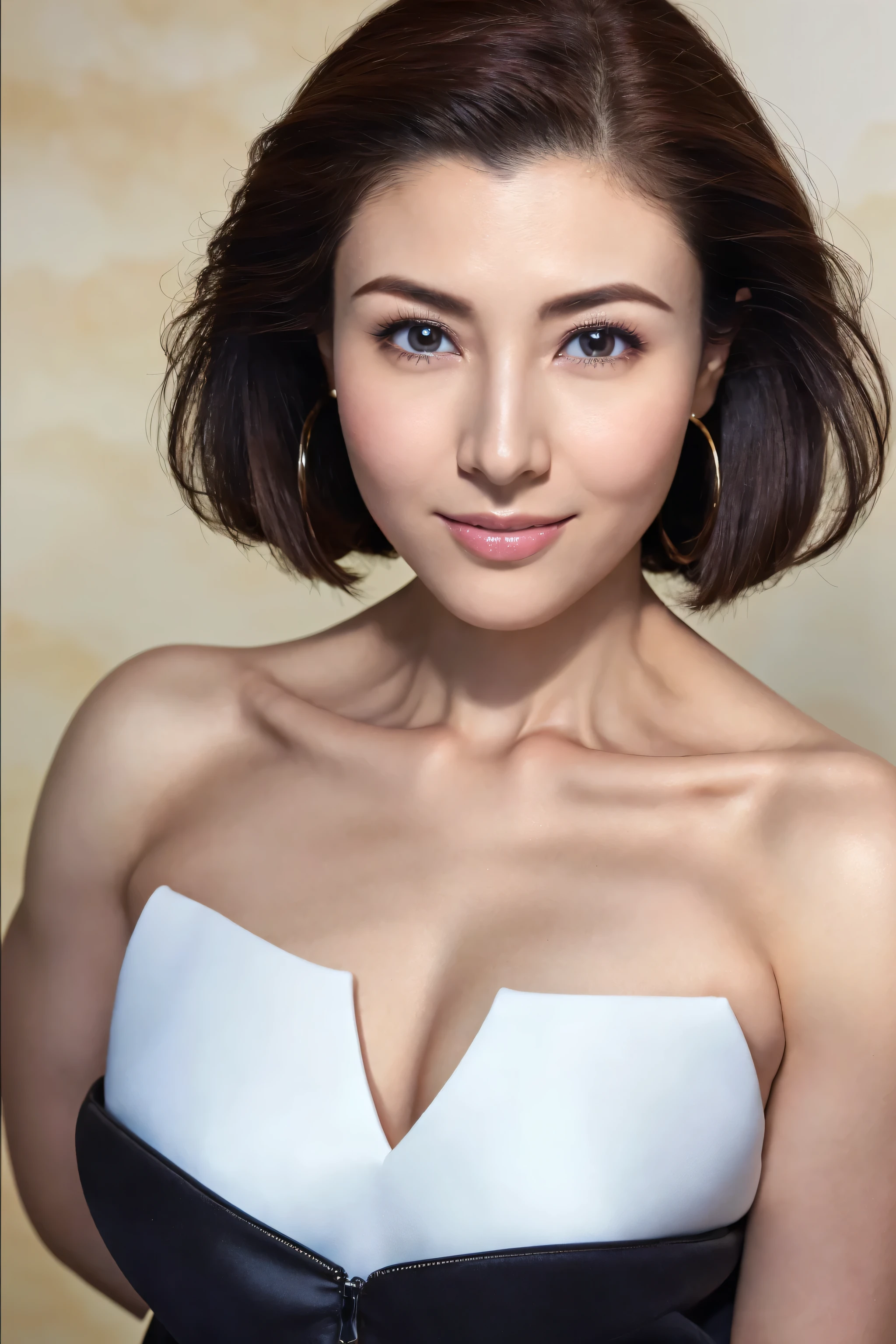 (8k、original photography、quality、masseter membrane:1.2)、super detailed、super resolution、(actual、real picture:1.37)、abortion、HD RAW color photography、Professional photography、hVery detailed and beautiful、Very detailed、8K picture wallpaper、Stunningly detailed、File size  huge、official art、HVery detailed CG Unity 8k wallpaper HVery detailed womas、Handsome profile of a 20-year-old woman, Very nice eyes、highly refined skin、Very detailed nose、Very detailed的嘴巴、perfect anatomy、background of the matter、detailed clothing、White skin、sparkles on the skin、Charming potty、huge tits、A black-haired one、half length、a smile、lifelike face、exquisite eyes、sauce order、looking at camera、cowboy shooting、front、standing exercise posture、dynamic lighting