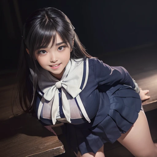 ((Japanese beautiful girl:1.3)) ((school uniforms:1.4)) ((panty shot:1.5)) ((high school)),((dark blue skirt:1.3)) ((in the class room:1.3)) ((thin_fabric:1.4)) ((random sexy pose:1.3)) ((sweaty:1.5))((face flushed:1.4)) ((big breasts:1.1)) ((close-up:1.2)) best quality,masterpiece,ultra high res,(photorealistic:1.4),raw photo,(Authentic skin texture:1.3),(film grain:1.anorama,character portrait,very wide shot,narrow waist,cowboy shot,(in the dark, deep shadow, low key, cold light,) night,(()),streaming tears,,dust,Tyndall effect,(expression),1girl,beautiful detailed eyes and face,white jabot,brown eyerown hair:1.2)) ((full body:1.3)) ((smile:1.3))