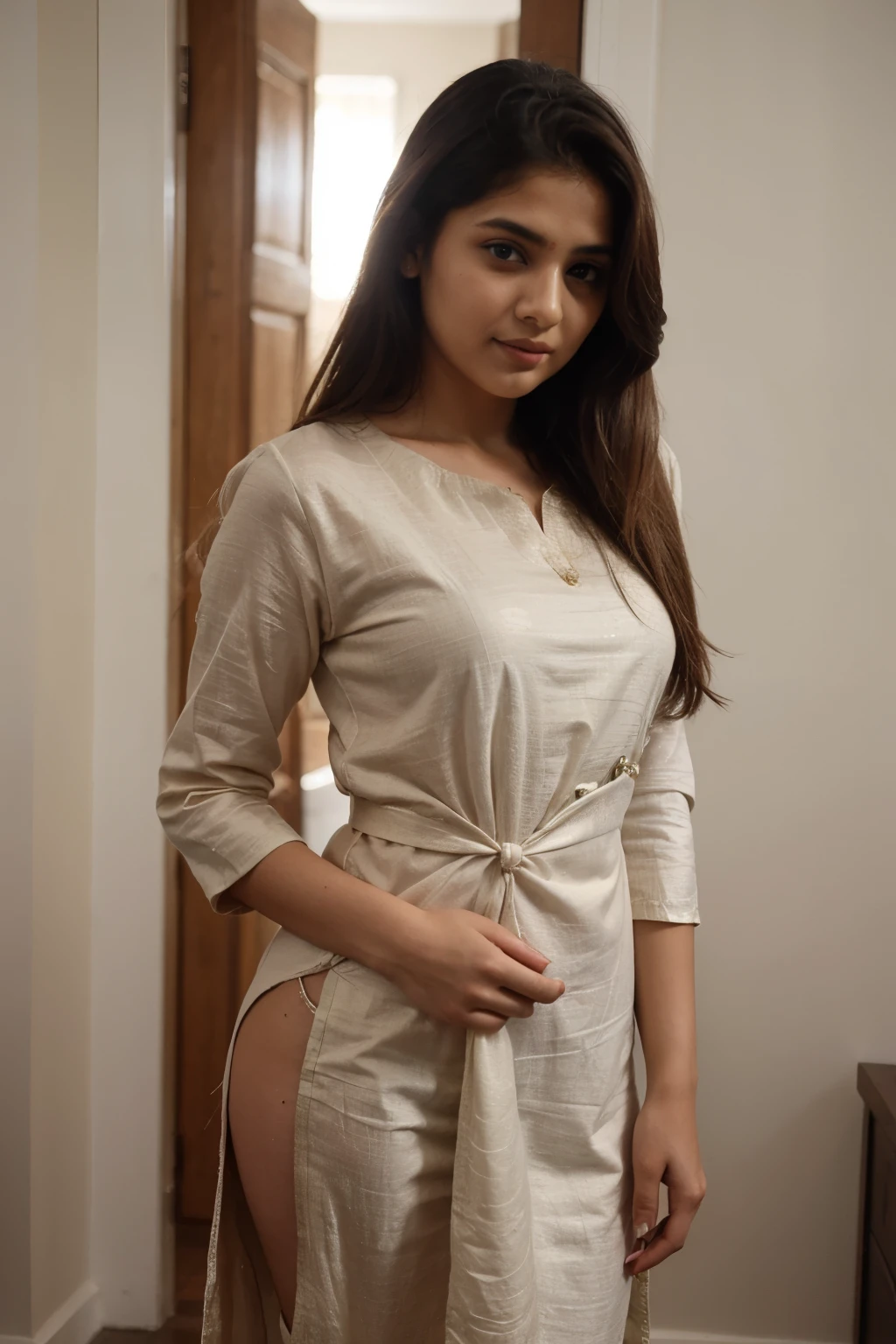  Beautiful young gorgeous indian girl,23 years old,cute,long blonde_hair,Indian,wearing salwar-kameez and dupatta 