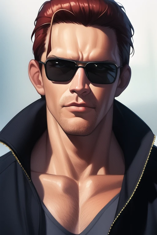 ((melhor qualidade)), ((obra de arte)), (detalhado), rosto perfeito, preto e branco, a drawing of a man with sunglasses and a shirt, portrait of Terminador, Terminador art, t-800, t - 8 0 0, Terminador t 8 0 0, Terminador, Arnold rendering, Schwarzenegger, the Terminador, desenhado no estilo de Mark Arian, Arnold Schwarzenegger, Terminador 2, Arnold, Arnold render, t-1000