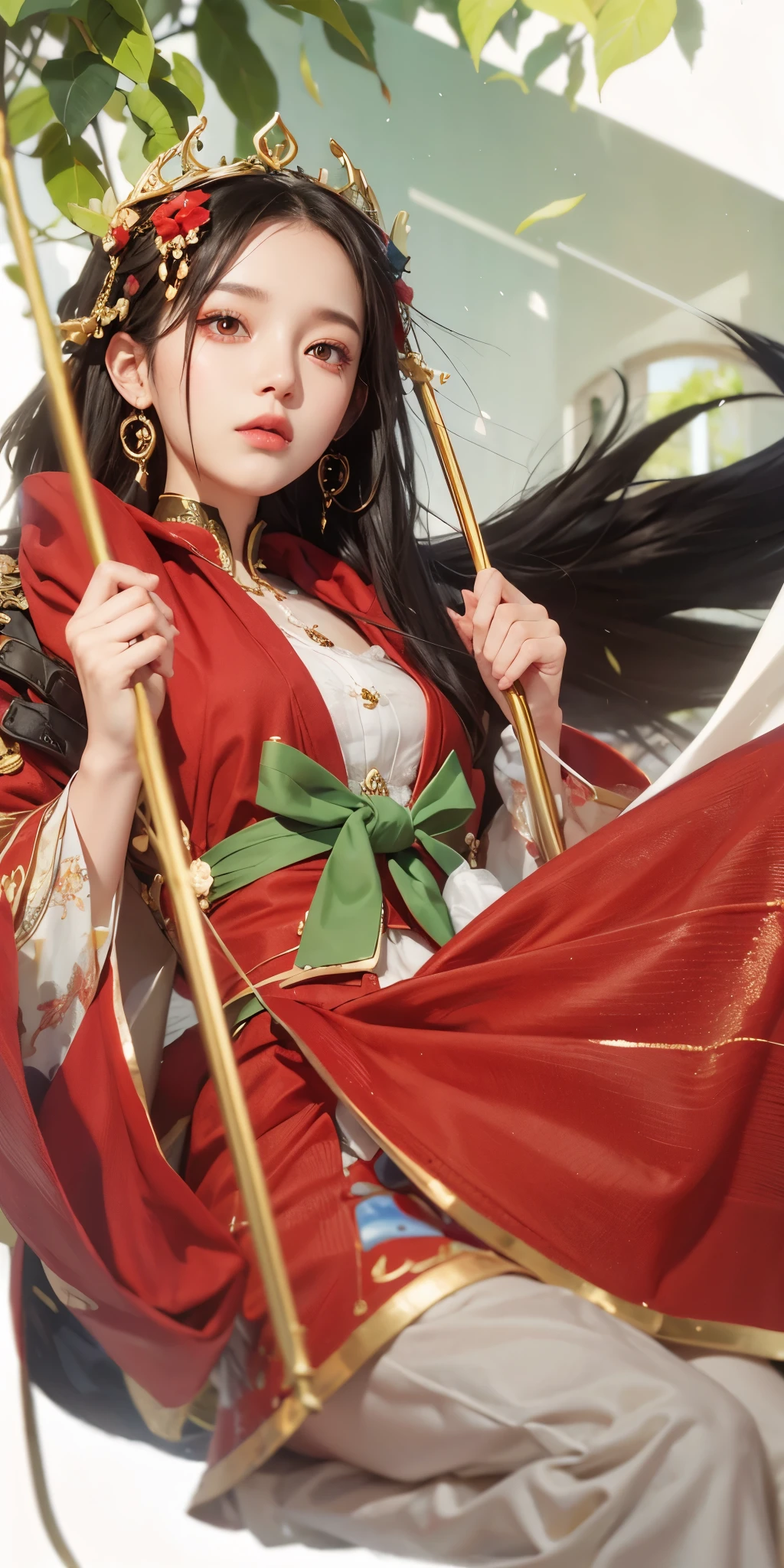 1girl, black hair, red eyes, high quality, ultra detailed, masterpiece, realistic,clothes 