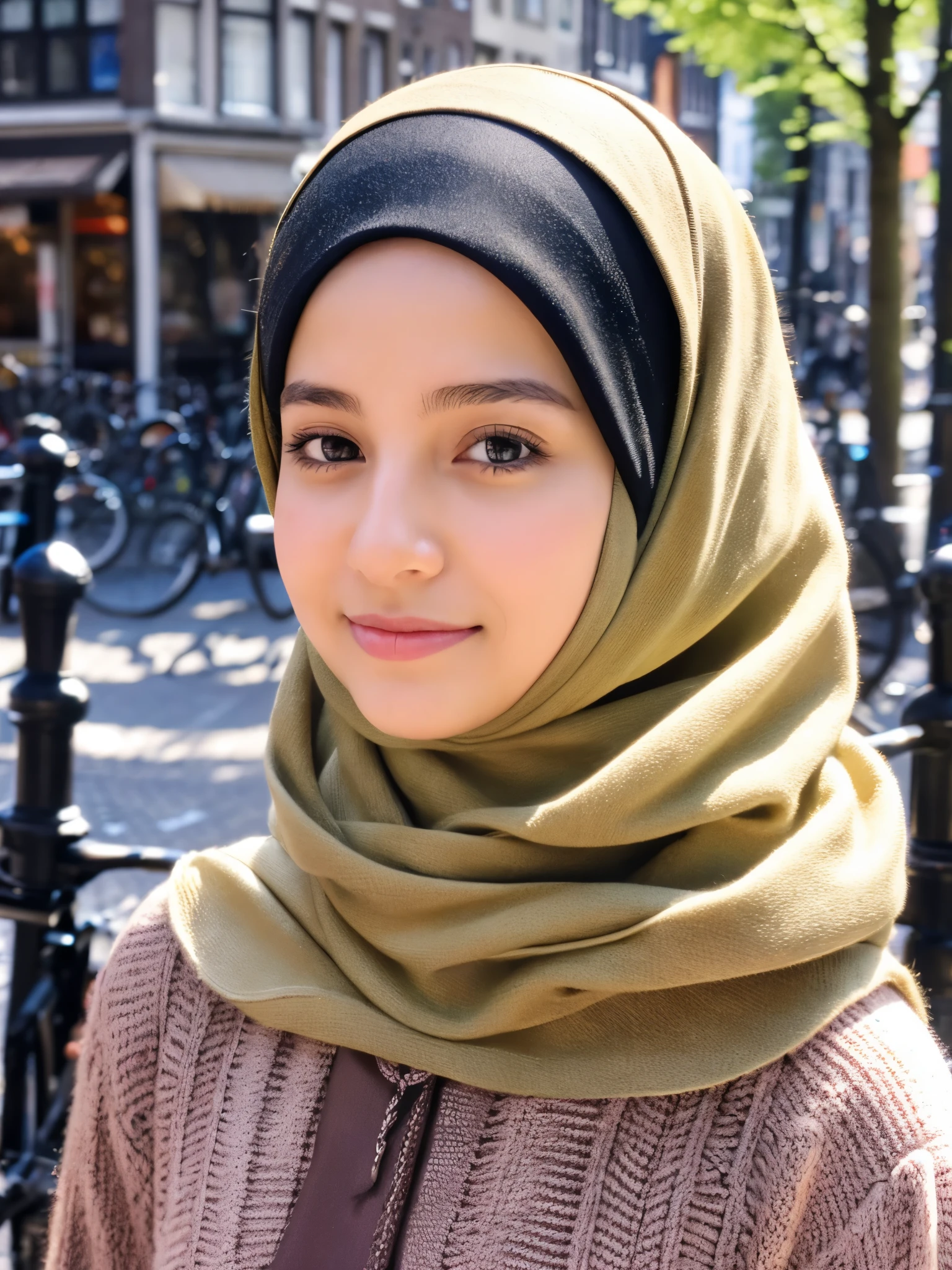 hijab, turkish girl face, amsterdam