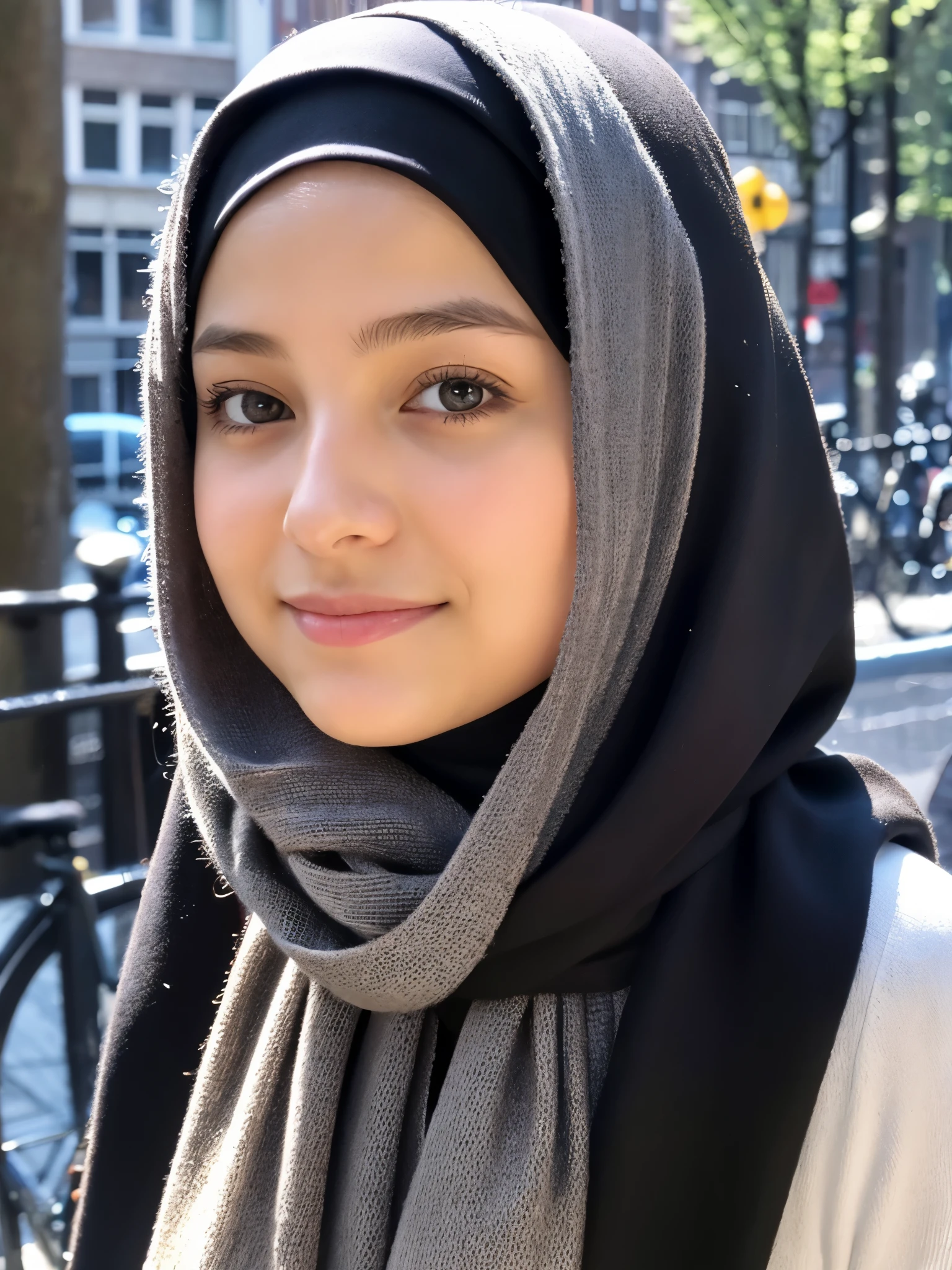 hijab, turkish girl face, amsterdam