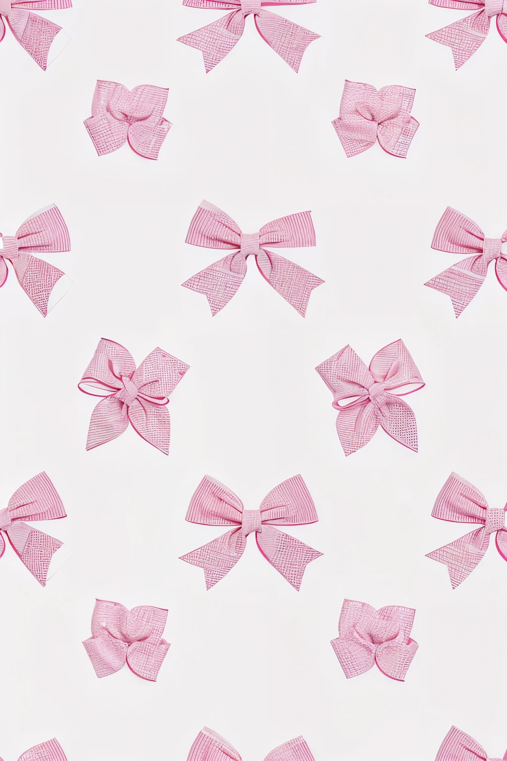 Pink bows pattern on white background