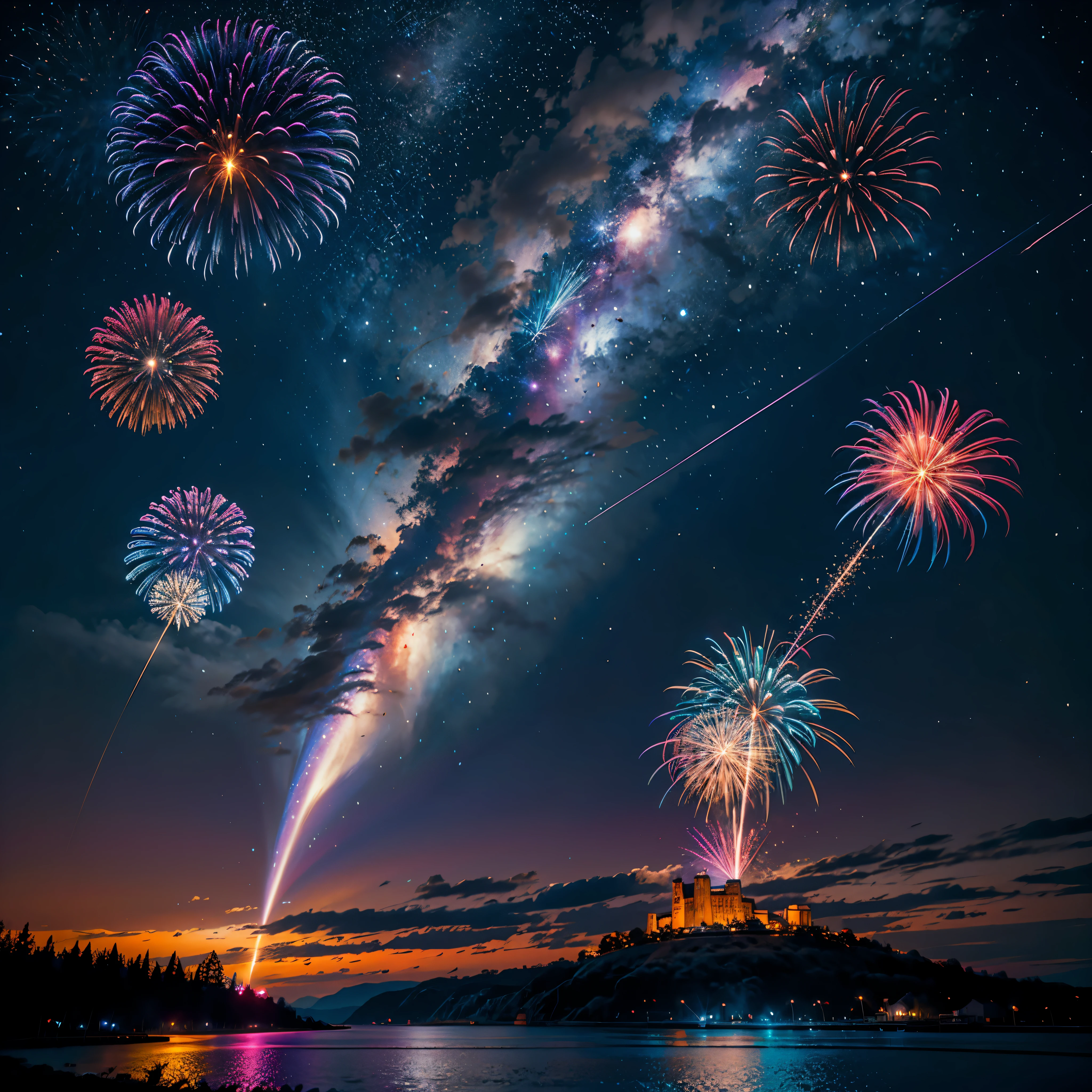 galaxy colorgalaxy spacious nebula dark _night_sky (Splendid fireworks bloom in the dark night sky background) moonset moonrise panoramic moonshine ultra Masterpiece fireworks Colorful_fireworks Envision cityscape bridges adorned patriotic lights fractal fireworks bursting overhead creating dynamic interconnected celebration beholder sundrop Cinematic_moonlight Will-o'-the-wisp ultra_high-def ultra_Photo-realistic optimal ultra_high-quality opengl-shaders ultra_high-details accurate reflex ultra_high-res perfection volumetric lightning improved Octane_rendues UHD XT3 DSLR HDR 3dcg shadow analogiques extatiques symmetrical onyx rubis summon milkweed floraison invoque viceroy magic incandescente creature CGSCOSITY butterfly Cristallines Monarch flash blow glow opale lava Tourmaline plasma "Niagara Falls" hearth monster Fire Blast Flame luminescence graduate backlight varied multi etc. --s 1000 --c 20 --q 20 --chaos 100