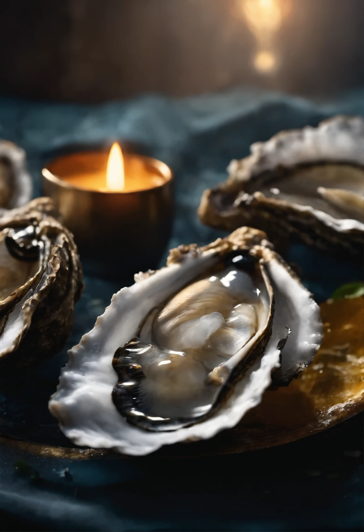 oysters,hyper realisitc, Rockefeller,religion, OilPaintStyle, crush, Fallen, Profound, Best quality, Moon, Ethereal, 4K,8K, A high resolution, Masterpiece:1.2, Ultra-detailed, Photorealistic, Texture, Vibrant colors, Dramatic lighting, spooky ambiance, conceito, Exquisite details, Ethereal, mysterious, divine presence.