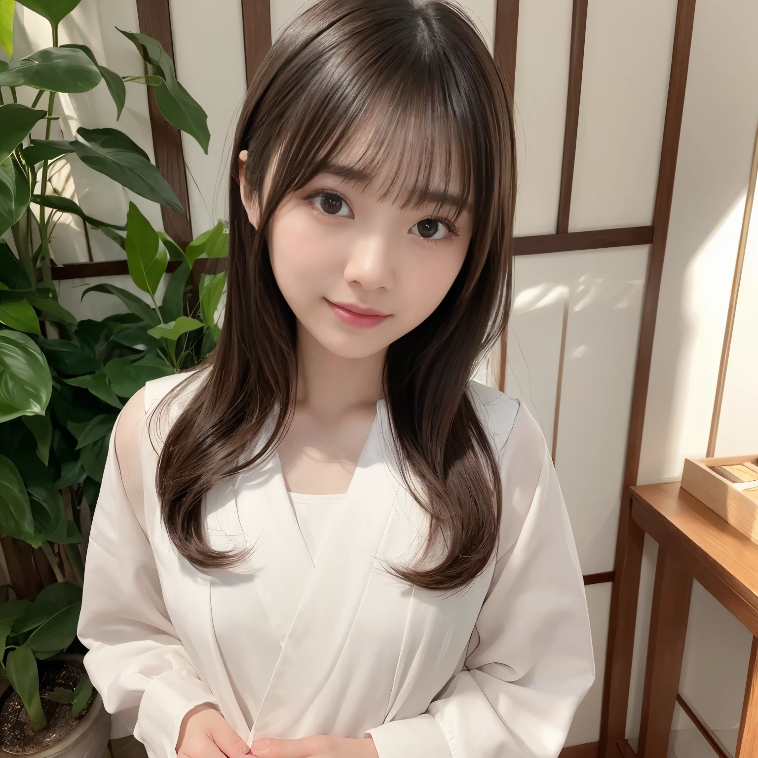 (Highly detailed CG Unity 8K wallpaper)、(masterpiece)、(highest quality)、(super detailed)、(best illustration shadow)、(Photoreal:1.5)、(Pueros face_v1:0.5)、real human skin、Lens flare、shade、Backlight、bloom、Depth of bounds written、natural soft light、hard focus grain、、pay attention to your audience、
1 girl、21 years old、solo、skin、Pale skin、soft lips、(thin eyebrows:1.4)、No shiny brown eyelids Very long straight hair、small breasts、beautiful and detailed sky、detailed west garden(a large crowd gathers:1.2)、Light of the sun、(blush of the nose)、beautiful and fine eyes、White Japan school clothes、sailor suit、Dark red pleated skirt、espadrilles、Take off your clothes