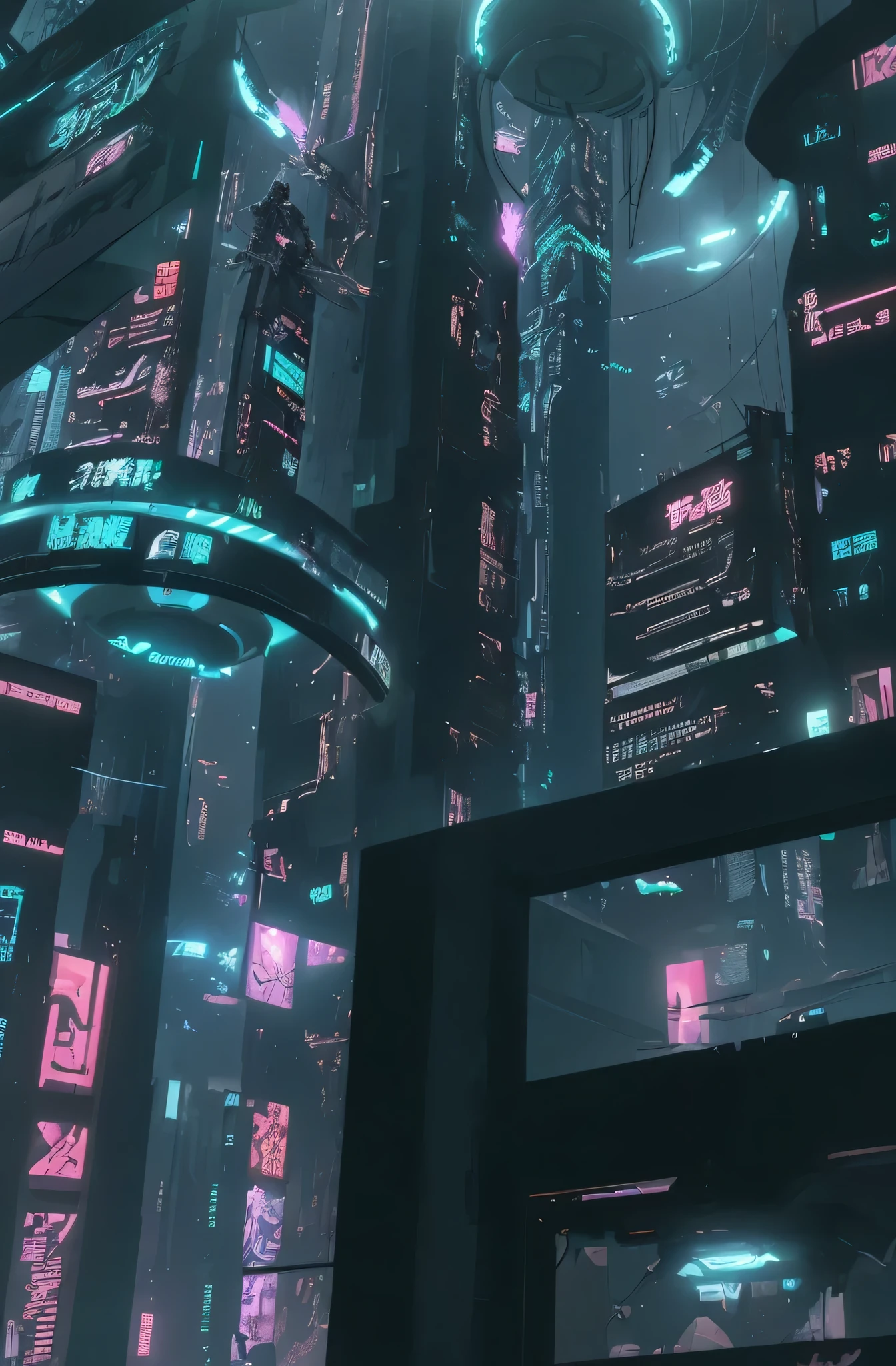 Draw details accurately, Random background scene, spaceship in the sky，mirror art style, Anime style cityscape, , action perspective concept, color screen tint, Super detailed images, dynamic linework, 2P, loose linework, Keyframe，night view，No character quality, masterpiece, ultra high resolution, ((lifelike: 1.4), original photo,(Super realistic details)), global illumination, cell shadow, Octagon rendering, 8k, super sharp metal, Intricate decorative details Very intricate details, True ray tracing, CG trends, in front of camera, Neon details,Small bright LED light bulb, (Stunning cyberpunk cityscape in the background), 动漫cyberpunk art, cyberpunk anime art, anime characters; Interior art, cyberpunk anime girl, Digital Cyberpunk - Animation Art, Cyberpunk Anime Digital Art, Ouping Cyberpunk, Cyberpunk themed art, cyberpunk art风格, , cyberpunk art,，