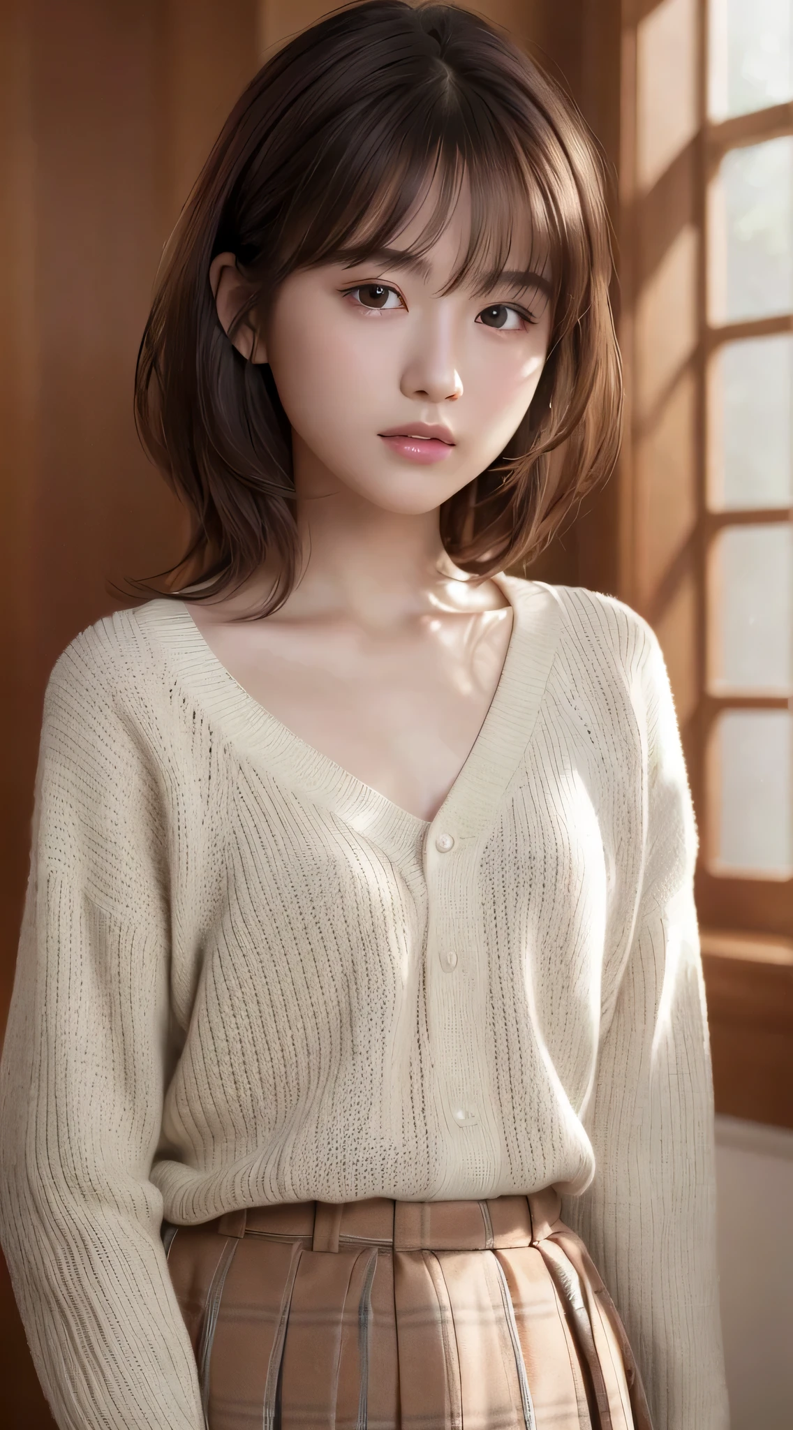 short brown hair,