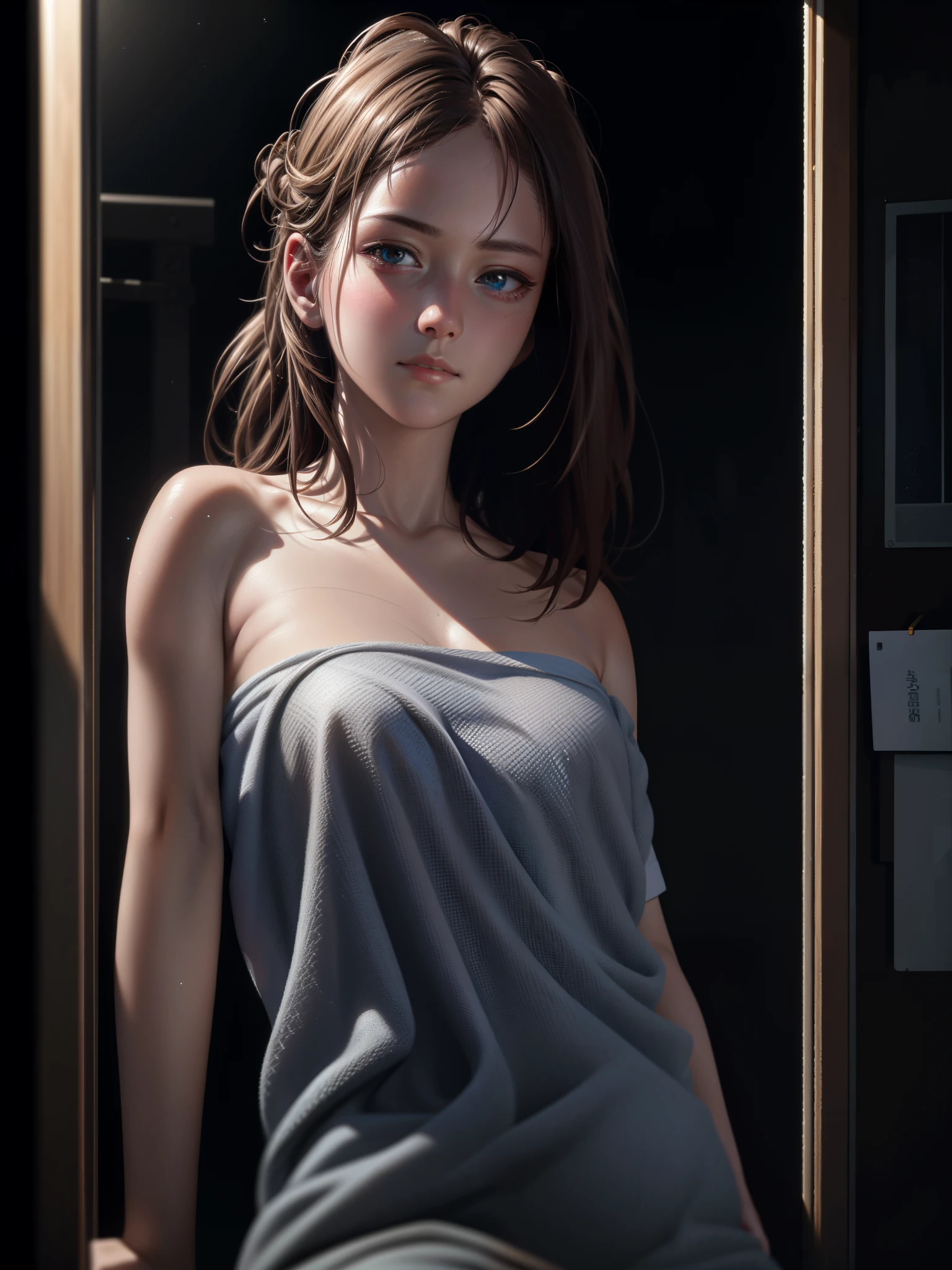 8k, best quality, masterpiece, ultra high resolution, (Reality: 1.4), original photo, (Realistic skin texture: 1.3), (film grain: 1.3), (angle), 1 girl, Beautiful Eyes and Face Details, masterpiece, best quality, close up, Upper body, looking at the audience