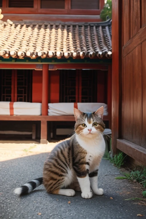 A cute Chinese pastoral cat
