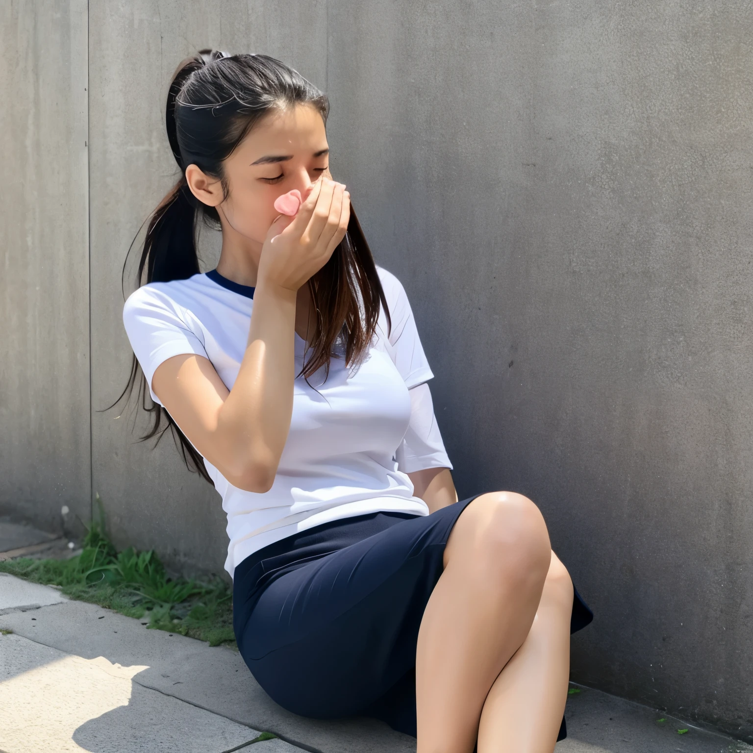 Sweat smell side woman Pee