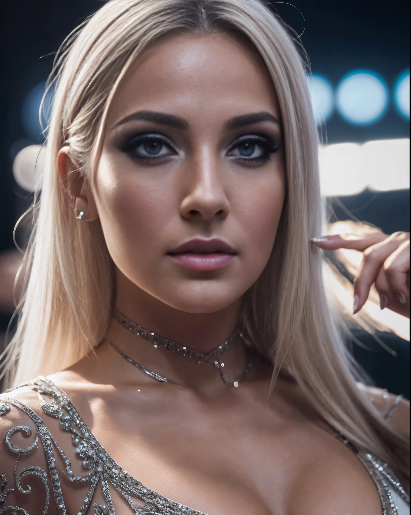 (photorealistic:1.2), , instagram photo of the day, contest winner, photograph of A very beautiful 30yo female white clubber, very detailed make up, high fashion make up, night club photoshoot, social media post, highly detailed, intricate details, highly textured skin, photorealistic skin, volumetric light