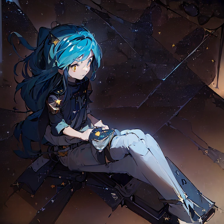 16k,(masterpiece:2),(best quality:2),(realistic),((ultra detailed)),(cinema lighting),(upper body), 2-tone green color long hair, a matured female,(medium breasts),(a pilot of a small space fighter:2),(((((sitting and manipulating the control stick by hands)))),((in white spacesuit)),,(smile),lum,lumlum,horns,,(((in the cockpit of a small space fighter))),((((looking forward))),BREAK,(many stars and the outer space out of the cockpit:2),