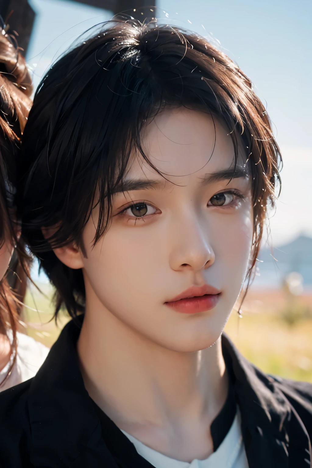 highest quality,masterpiece,ultra high resolution,realistic,RAW photo,unity 8k wallpaper,face only,1 boy,elegant,,Handsome guy,no makeup,cool,front,simple,South Korea,Men's,face only