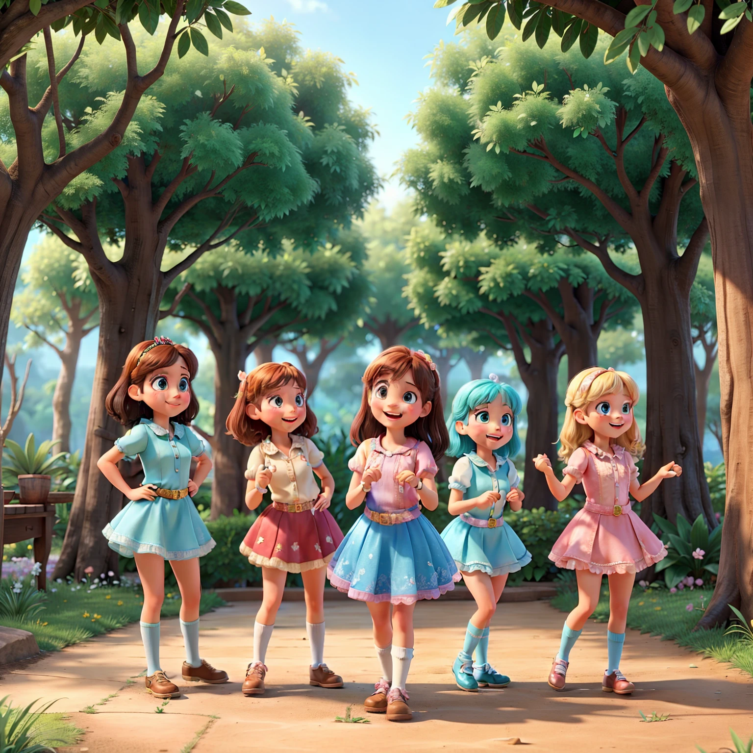 The girls giggled and danced with joy, realizing that the best treasures are found when friends explore together. The enchanted garden became their favorite secret spot for more magical adventures