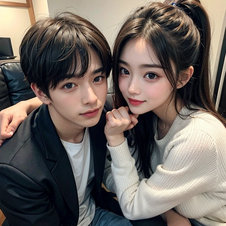 Handsome boyfriend and cute girlfriend couple love