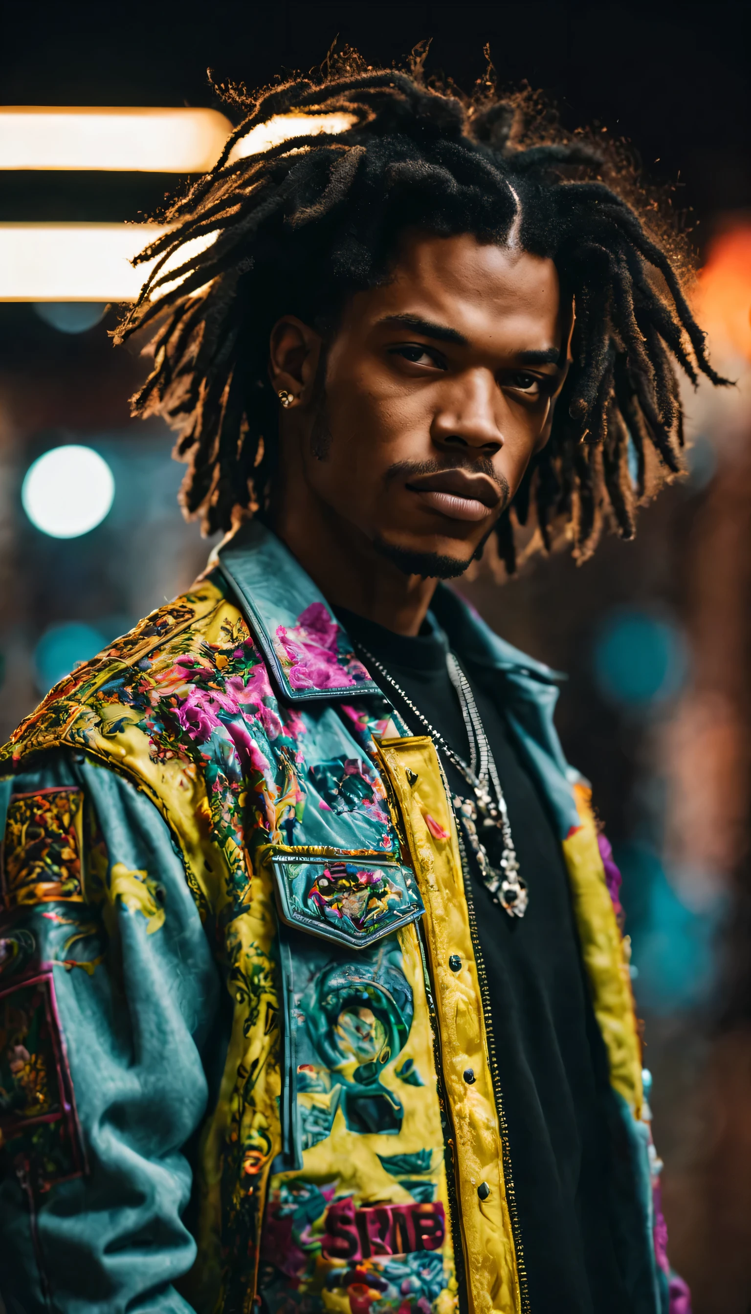 Category: Male
Age: Young man
Style: Luka Sabbat
Lighting: Neon, cyberpunk lighting
Camera: Sony alpha a7 III camera with Sony FE 24-105mm f/4 G OSS lens
Details: Hyper detailed masterpiece, 4-6 megapixels, no blur, no noise, high quality, ultra-detailed, RAW photo, realistic, delicate, detailed, best HD detailed, High quality, 32k
Photographer: Nadia Lee Cohen
