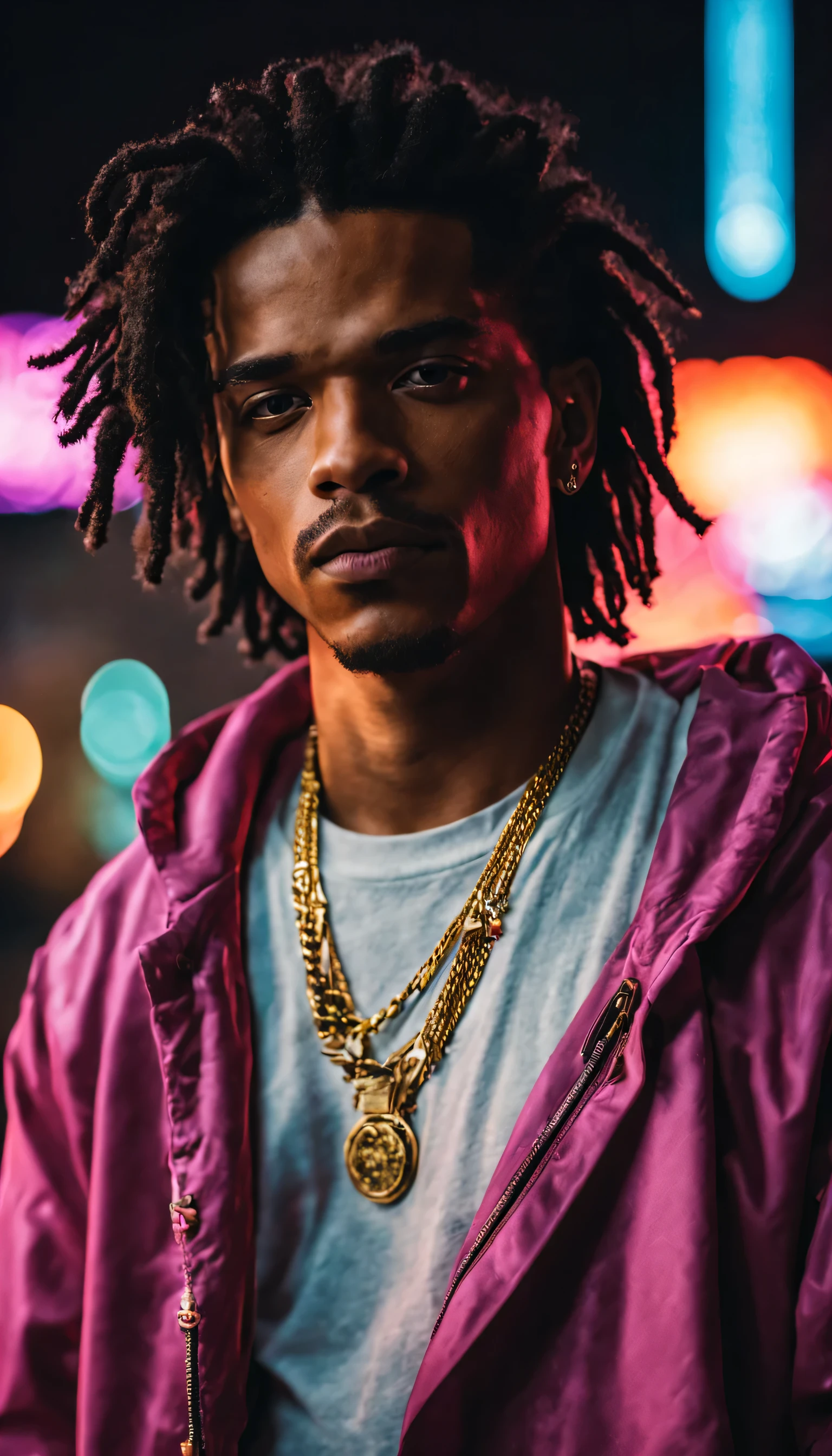Category: Male
Age: Young man
Style: Luka Sabbat
Lighting: Neon, cyberpunk lighting
Camera: Sony alpha a7 III camera with Sony FE 24-105mm f/4 G OSS lens
Details: Hyper detailed masterpiece, 4-6 megapixels, no blur, no noise, high quality, ultra-detailed, RAW photo, realistic, delicate, detailed, best HD detailed, High quality, 32k
Photographer: Nadia Lee Cohen