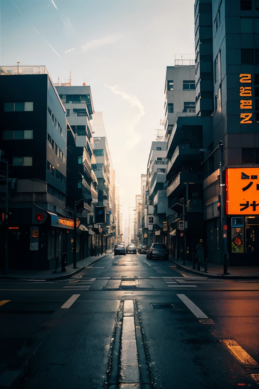 Cyberpunk street background, abstract beauty, almost perfect, Pure form, golden ratio, minimalist,street view ONLY
