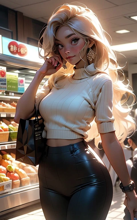 happy African American college girl with white crop top and green short skirt, buying an ice cream from ice cream shop, highly detailed,