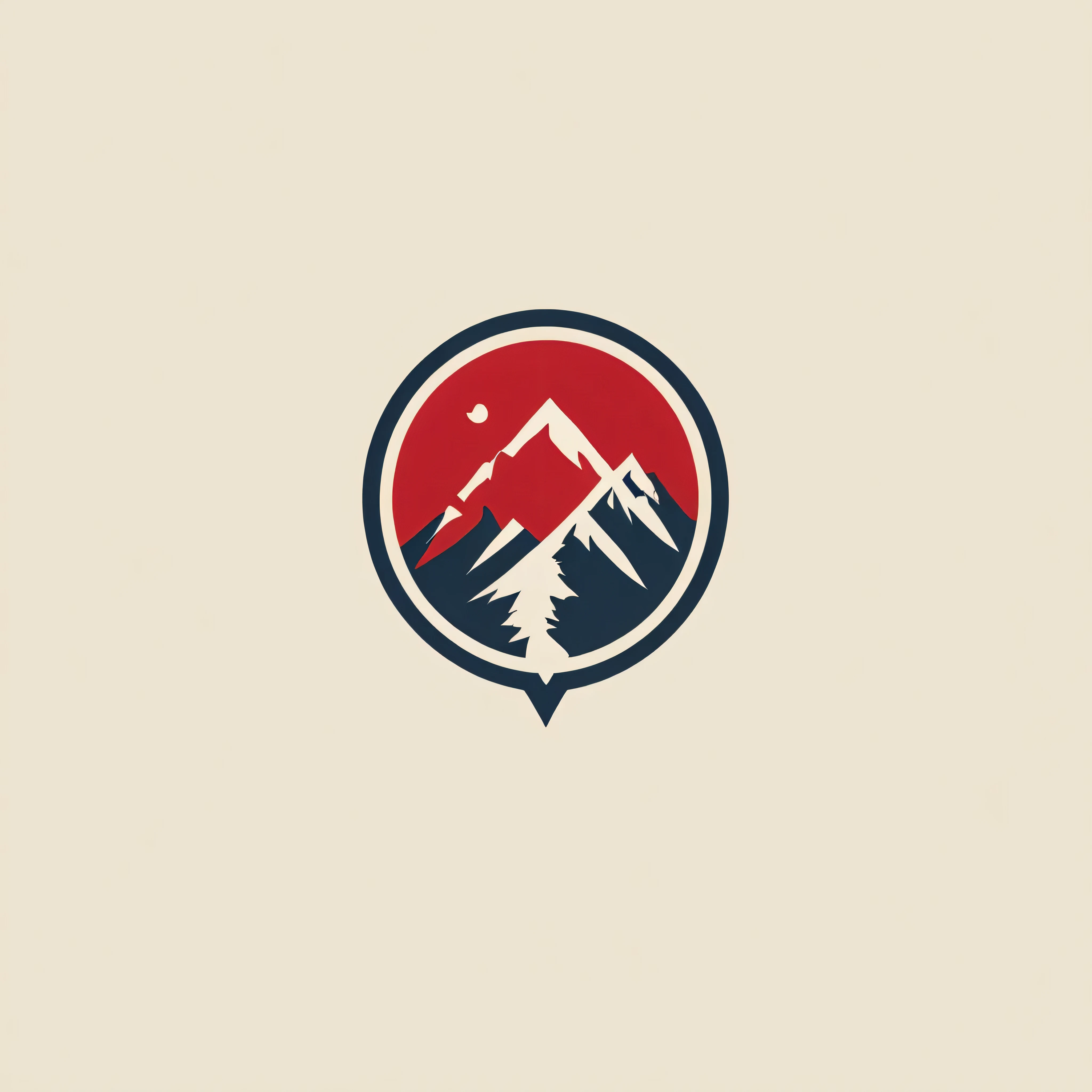 symbol of knowledge, Hiking, modern, colorful,  Logo red AF, 