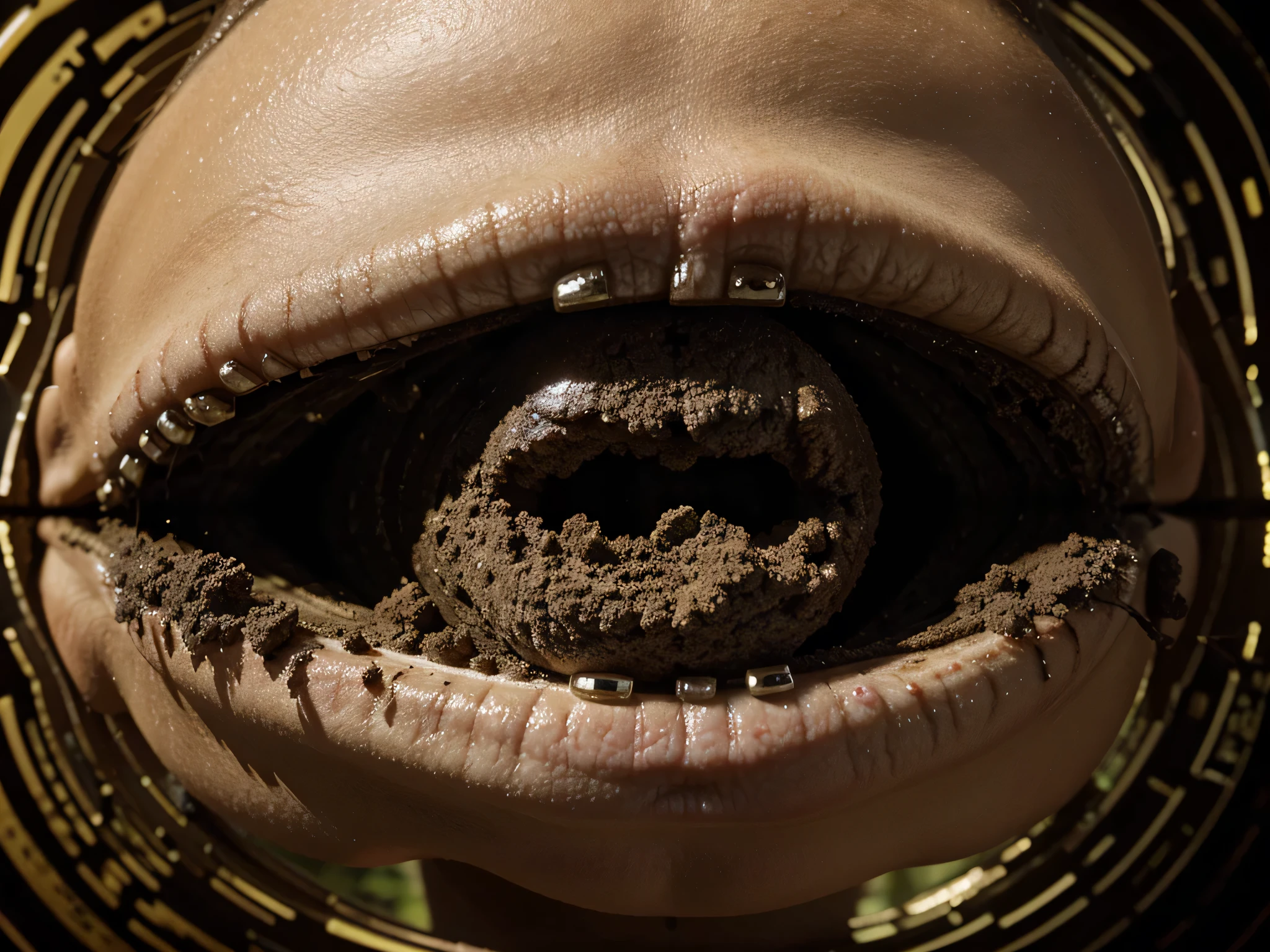 a piece of organic matter resembling a human but distorted and hyper-surreal